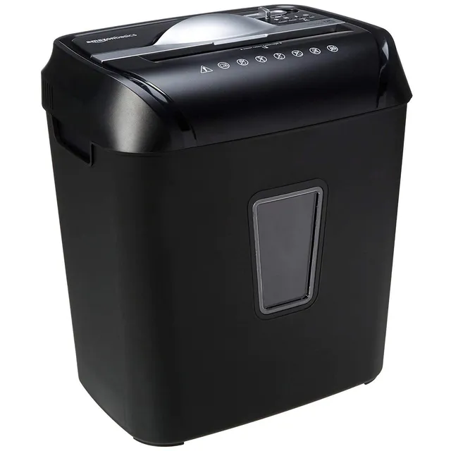 Amazon Basics Distruggidocumenti 12 Fogli Taglio a Croce Nero 18L