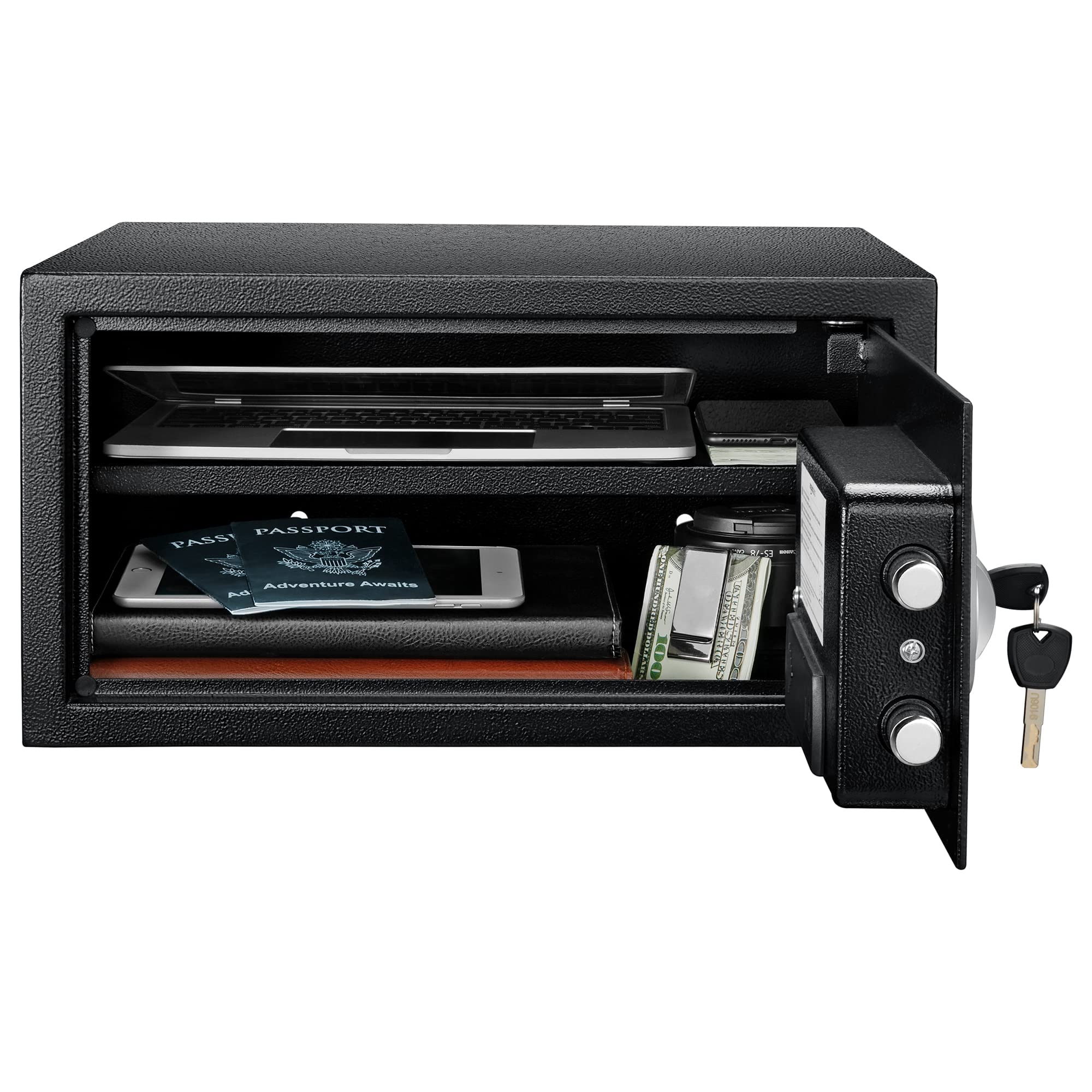 AmazonBasics Cassaforte Acciaio Digitale Nera 28 Litri 43 cm