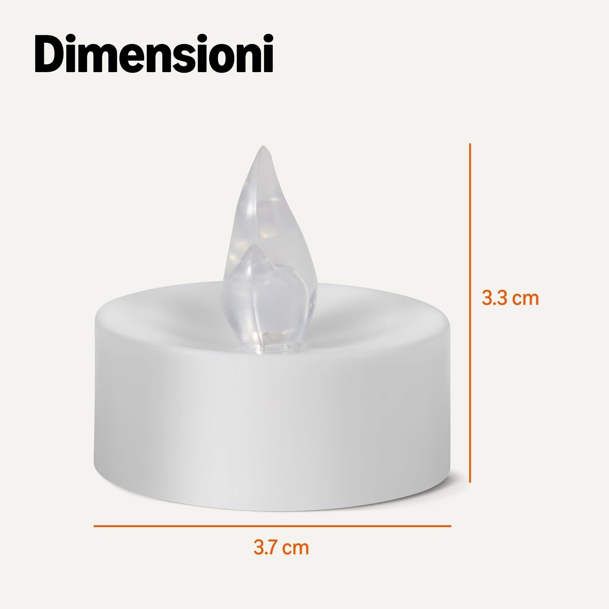 Amazon Basics Candele LED Tea Light Bianche 24 Pezzi a Batteria