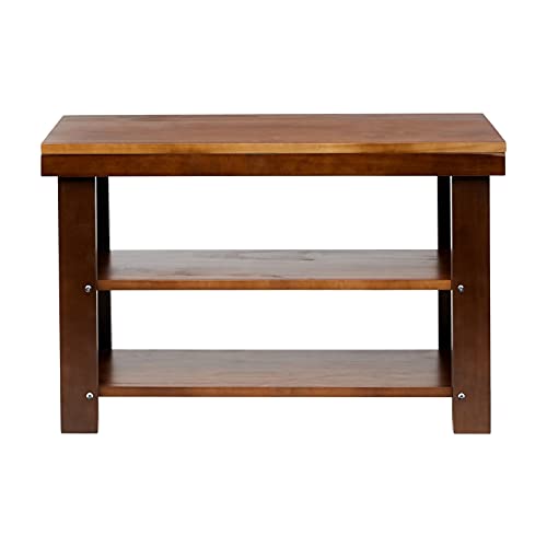 Amazon Basics Panca Portascarpe Pino 3 Livelli Espresso 70 cm
