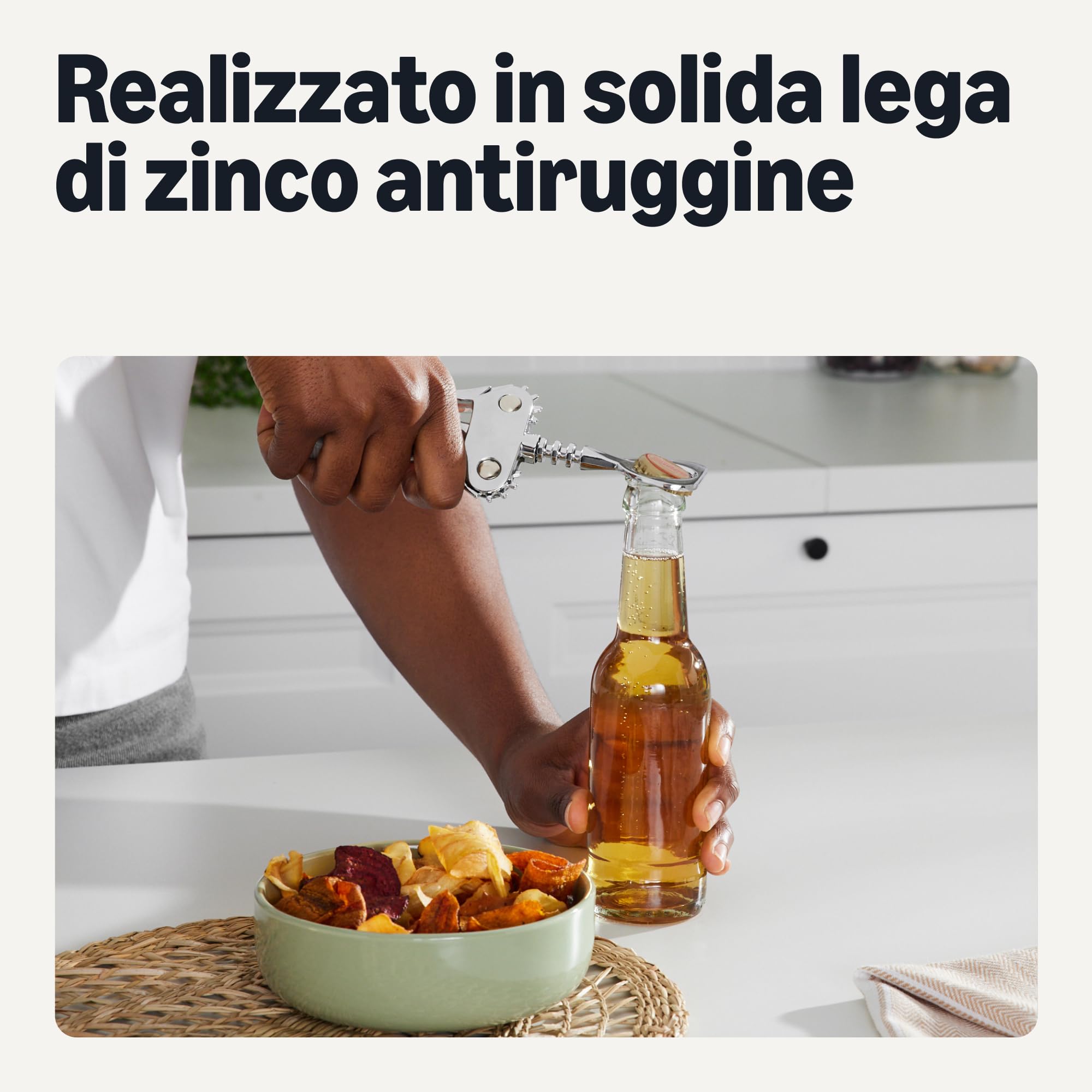 Amazon Basics Cavatappi Apribottiglie 2 in 1 Lega Zinco