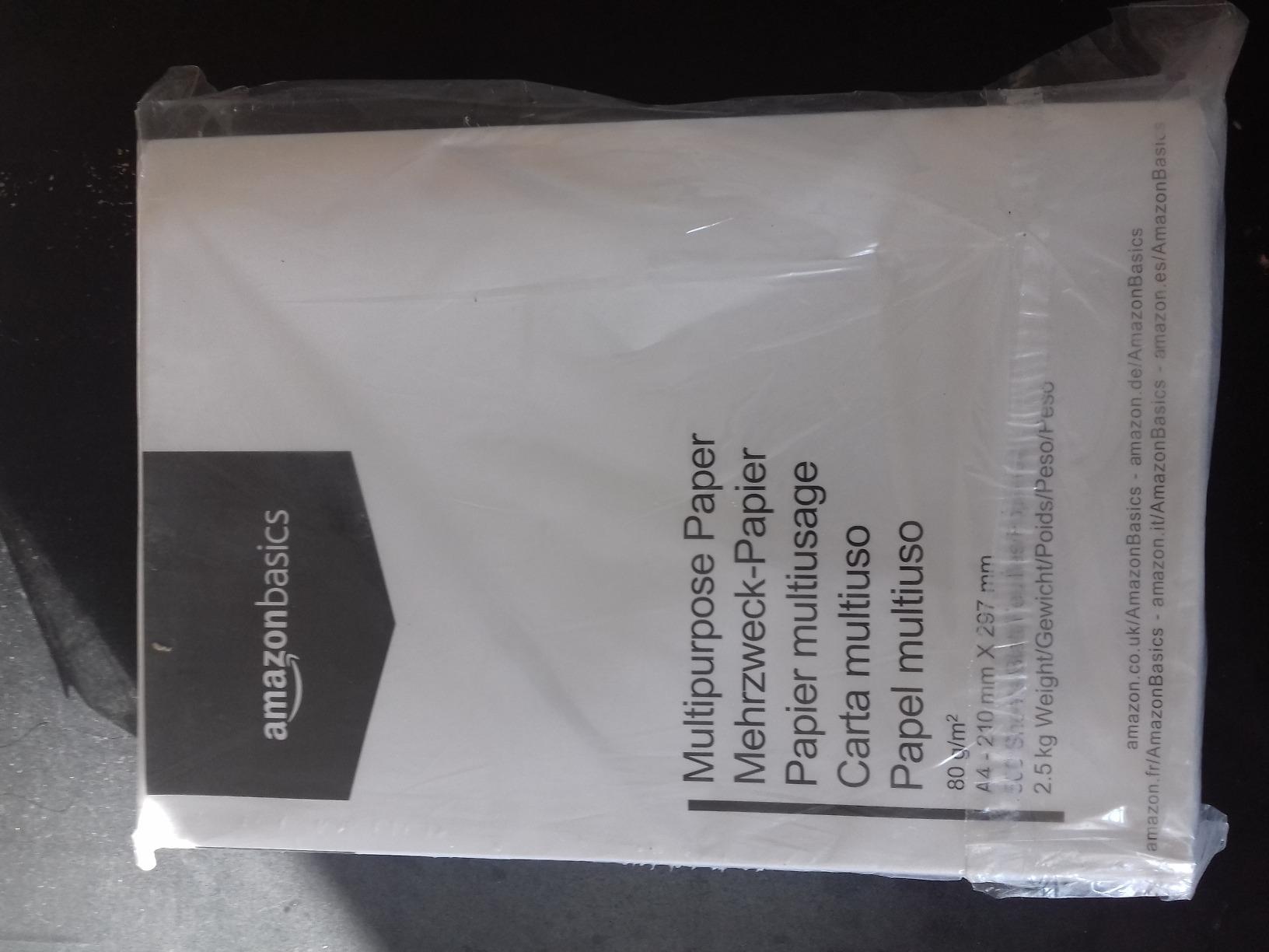 Amazon Basics Carta da Stampa Multiuso A4 80g 2500 Fogli Bianca