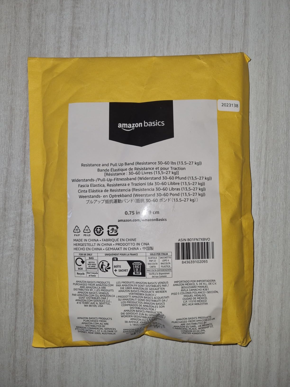 Amazon Basics Fascia Elastica Verde Resistenza 22,6-56,6 kg