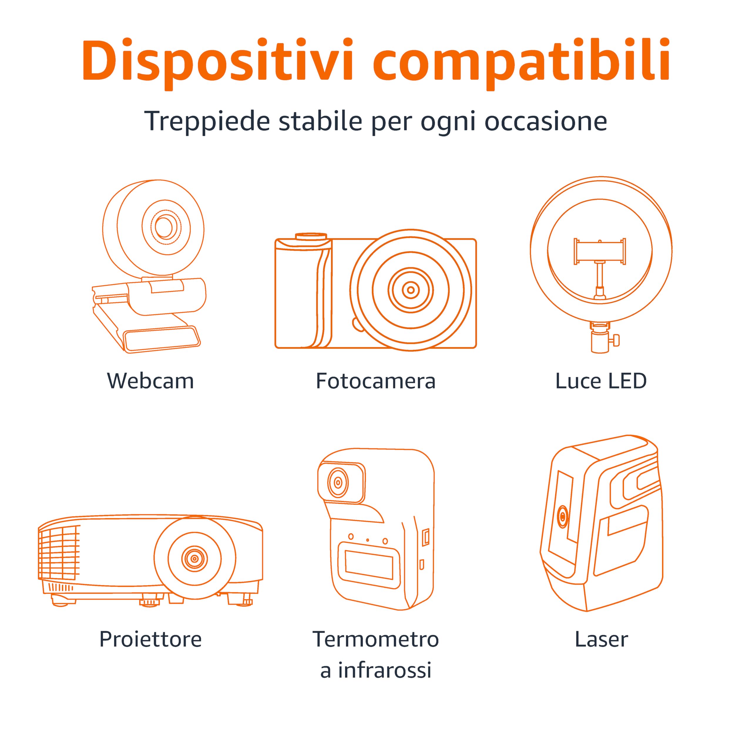 AmazonBasics Treppiede fotocamera alluminio 127 cm con borsa