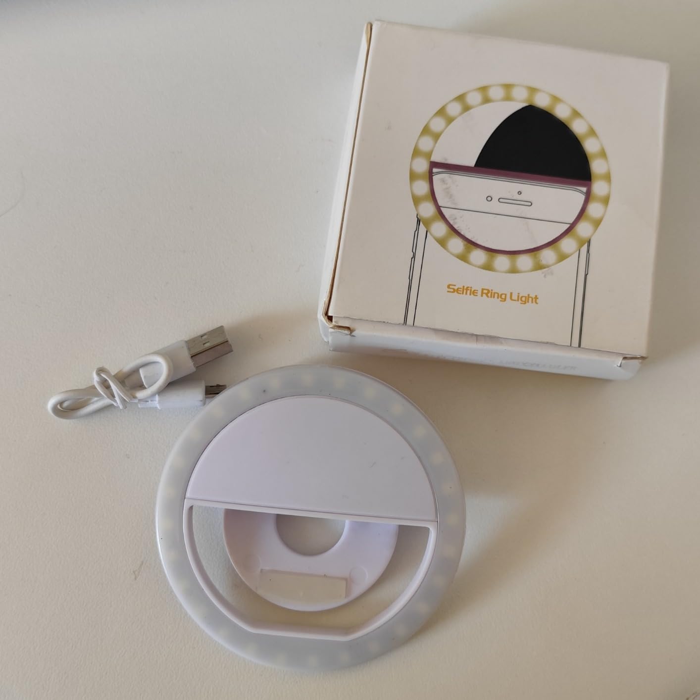 RealPlus Luce Selfie ad Anello LED con Clip Ricaricabile 40 LED