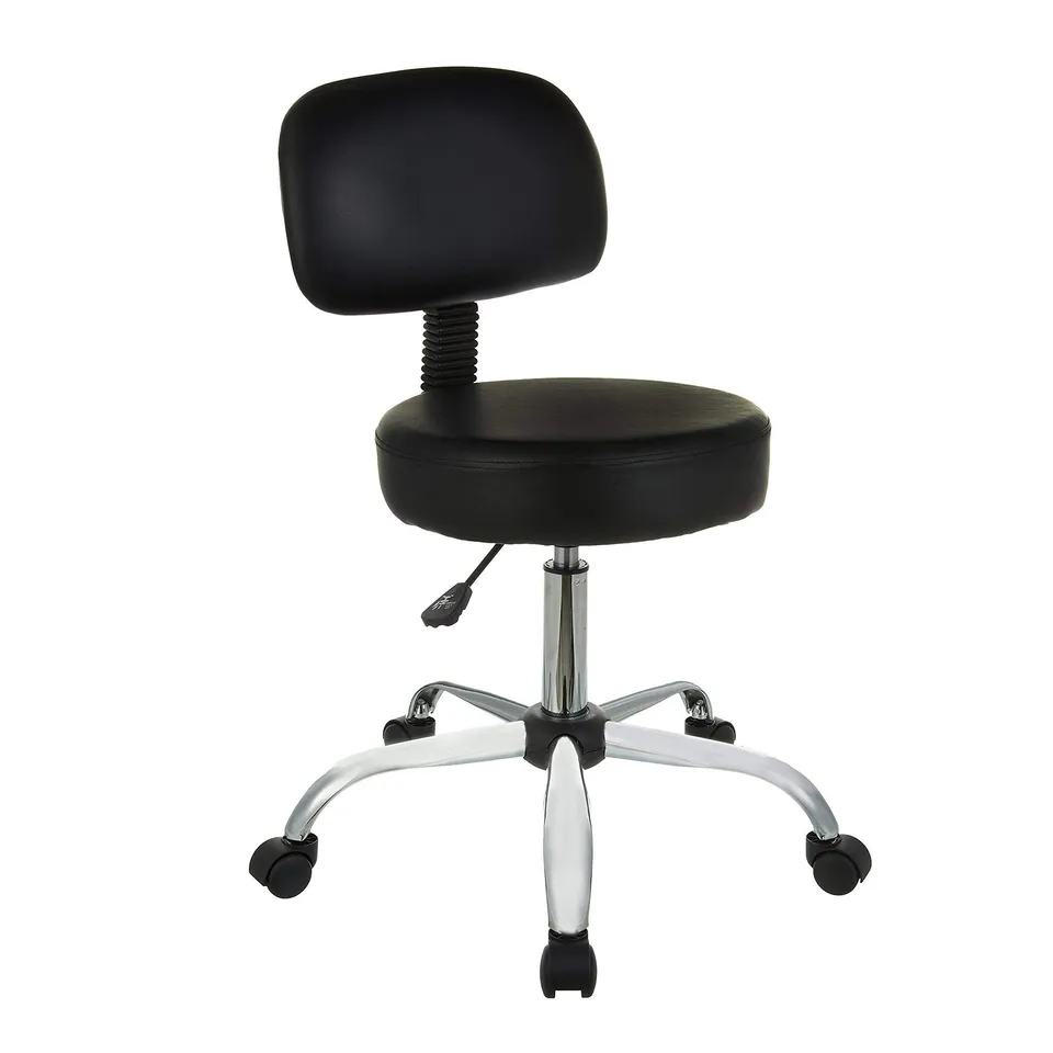 AmazonBasics Sgabello Alto Ufficio Nero con Schienale Imbottito