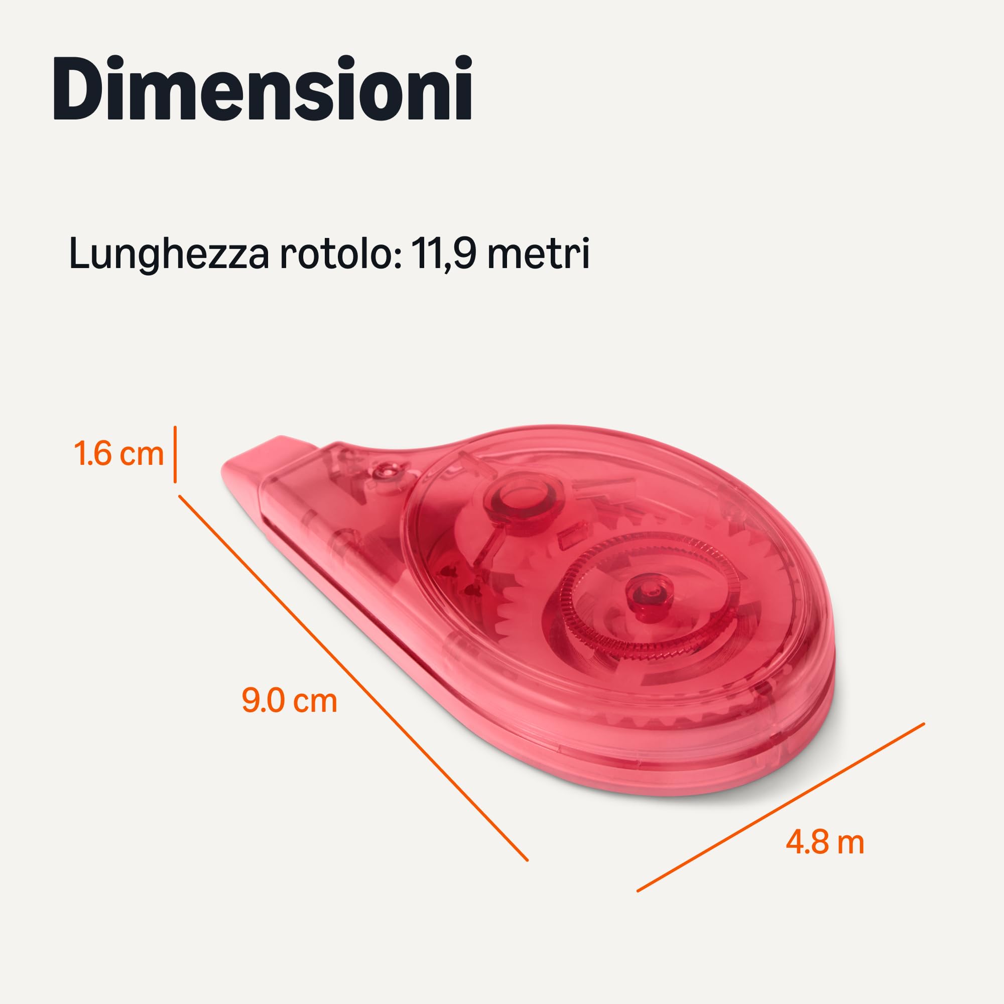 Amazon Basics correttore a nastro 12 m confezione 4 pezzi