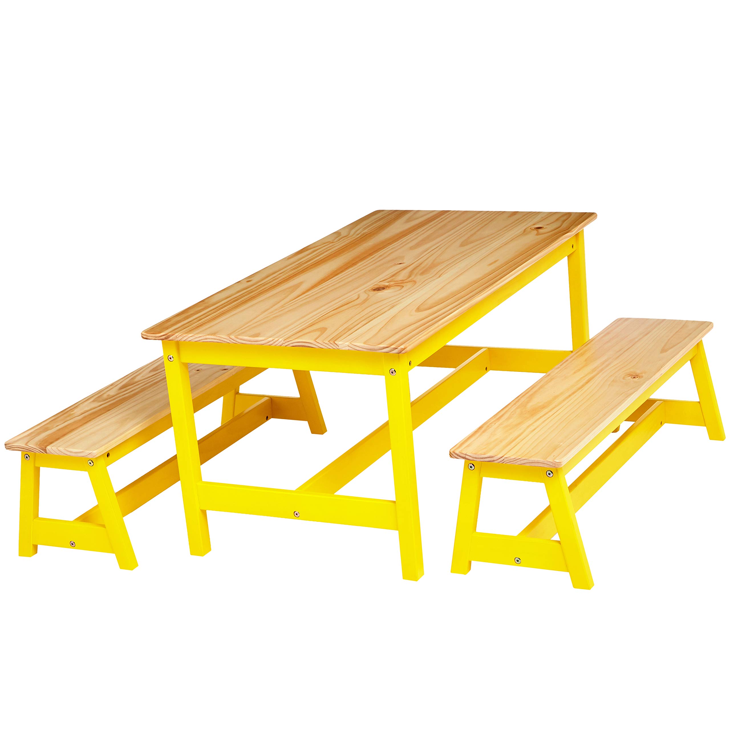 AmazonBasics set tavolo e panche bambini legno naturale