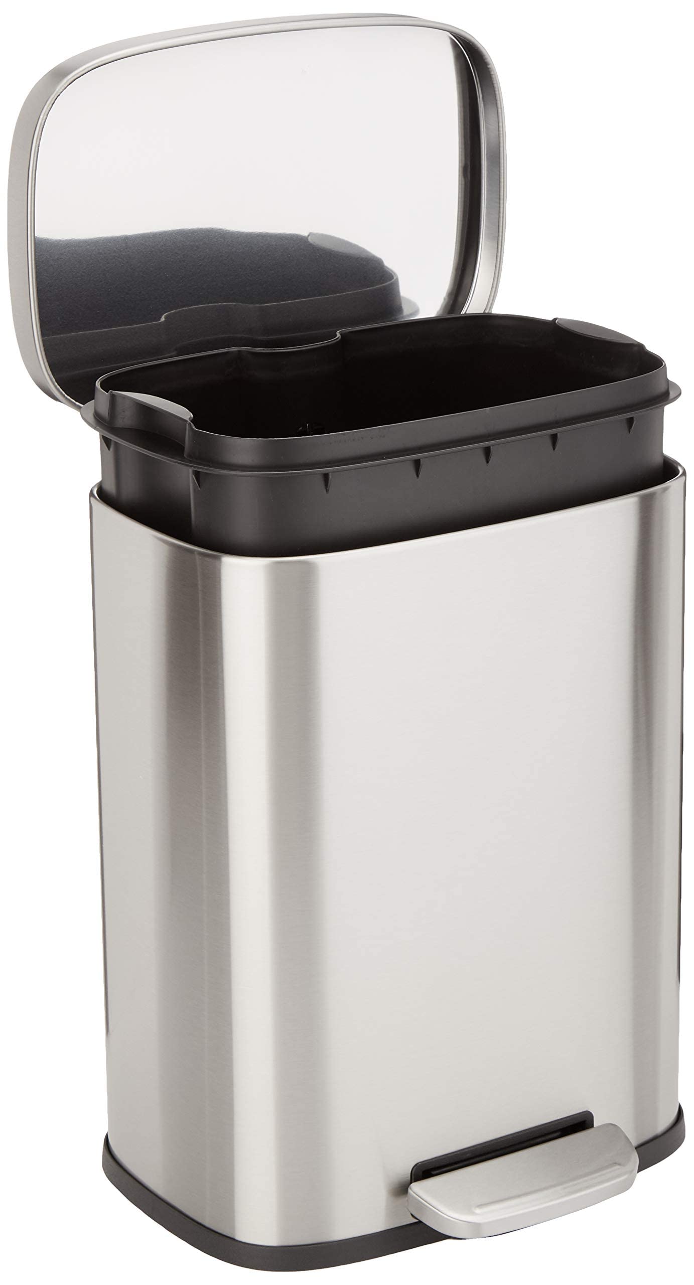 AmazonBasics pattumiera rettangolare acciaio inox 5L pedale satinato