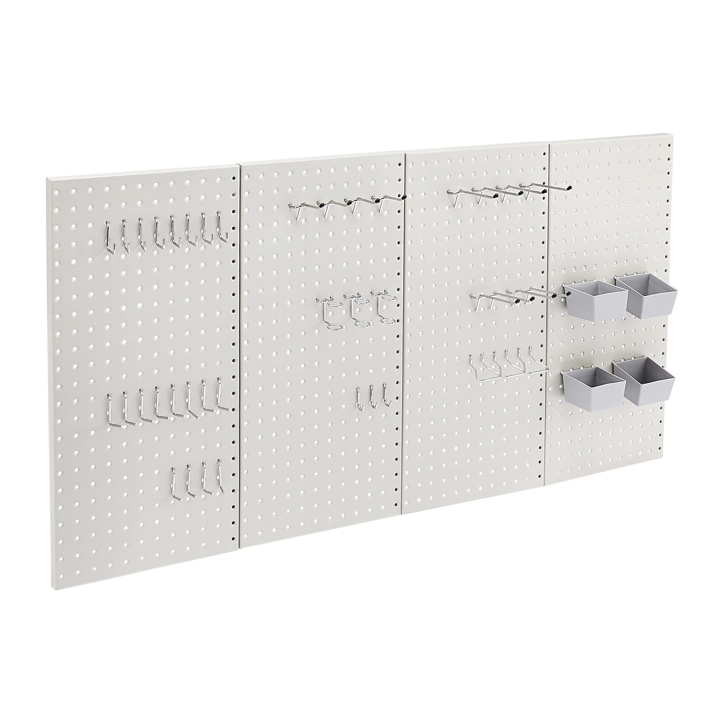 Amazon Basics kit pannelli portautensili metallo grigio 48 pezzi
