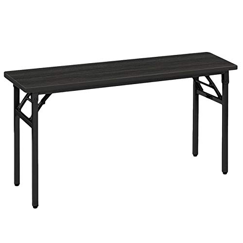 Amazon Basics Tavolo Pieghevole 140 cm Nero Gambe Nere
