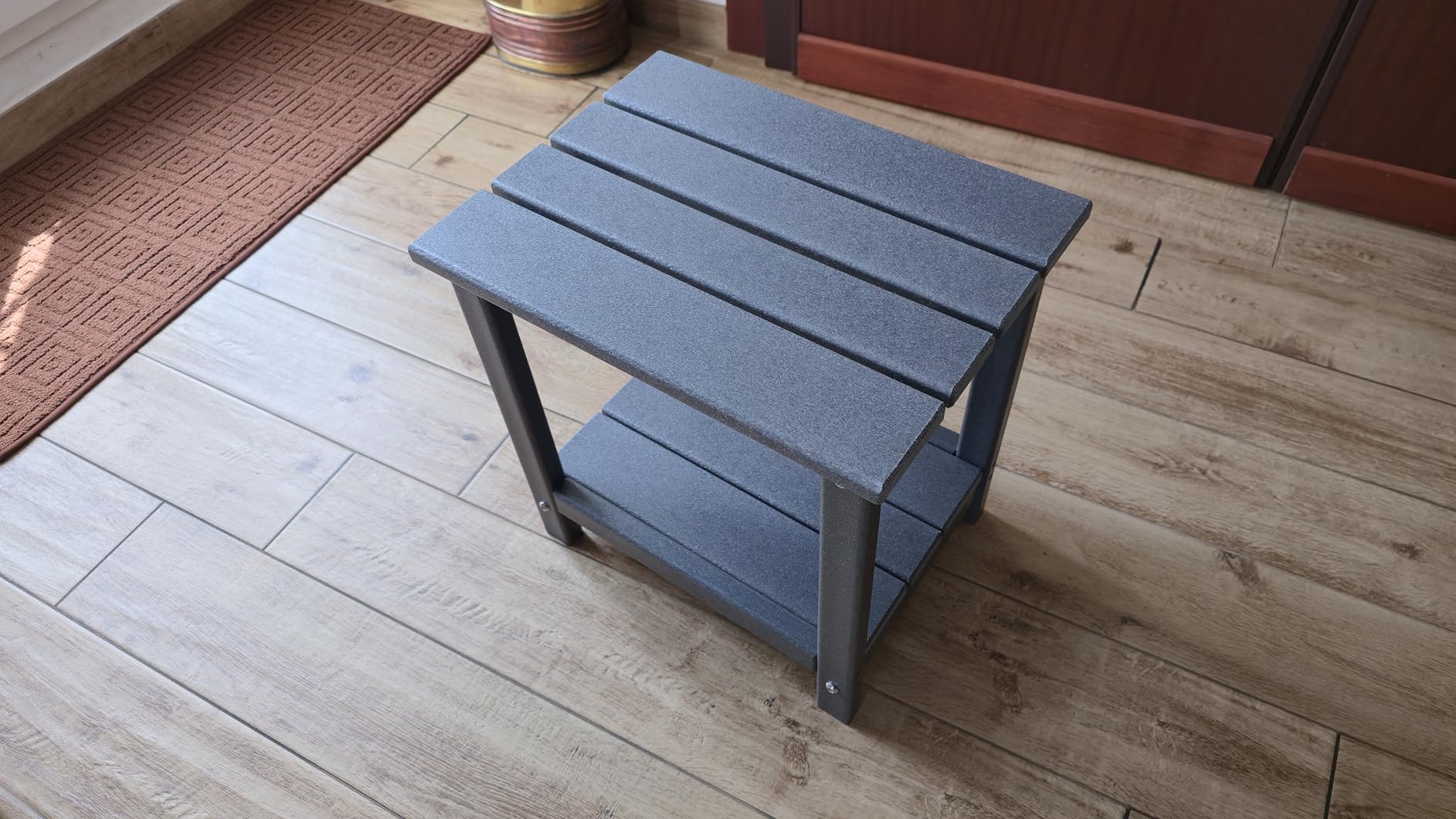 Amazon Basics Tavolino da Esterno Grigio 42x32x42 cm Acciaio