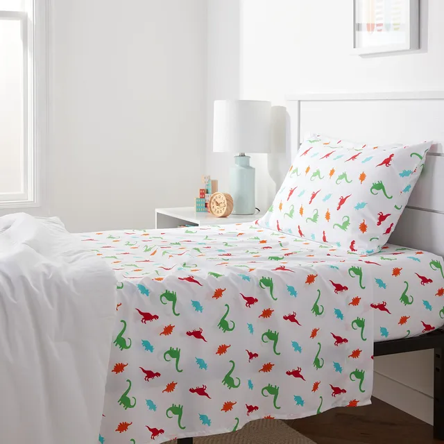 AmazonBasics Set lenzuola bambini dinosauri 3 pezzi
