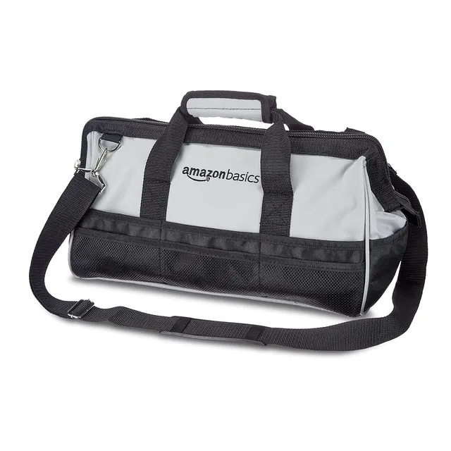 Amazon Basics Borsa Portautensili 40,6 cm Nero Grigio 26 Tasche