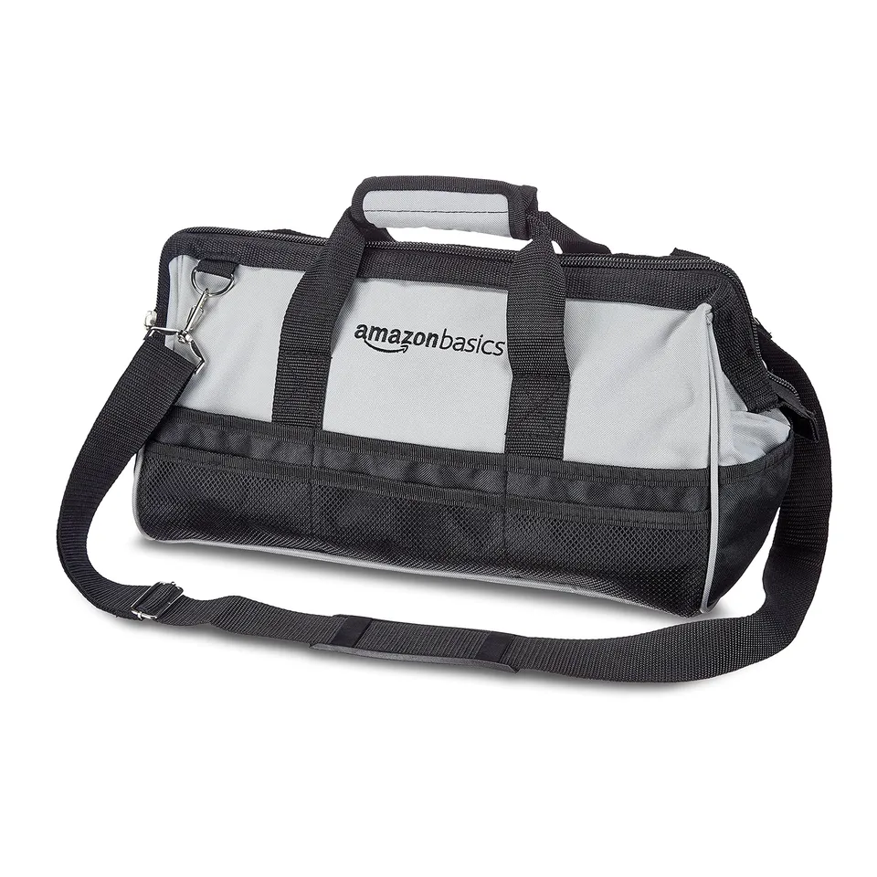Amazon Basics Borsa Portautensili 40,6 cm Nero Grigio 26 Tasche