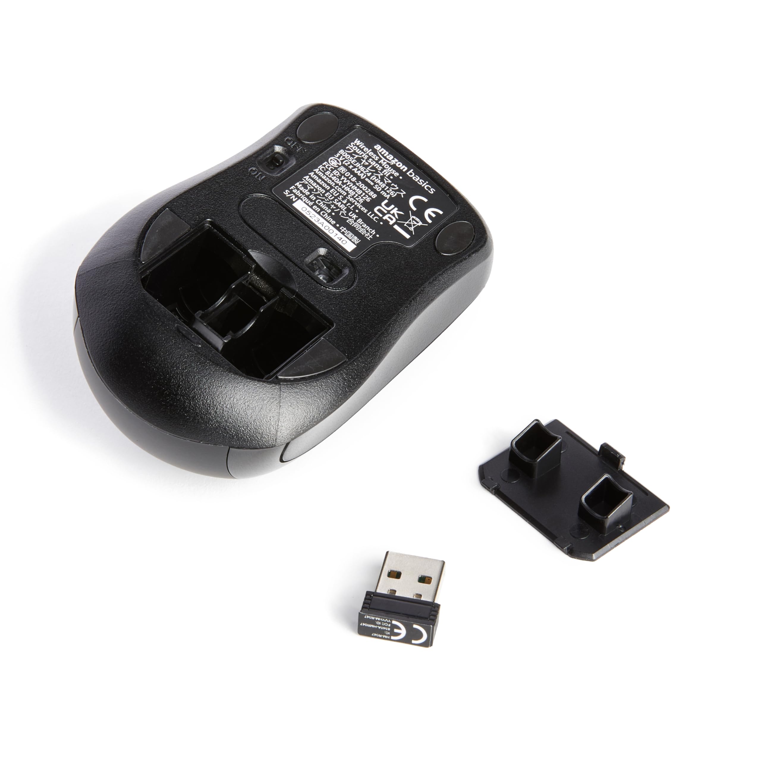 Amazon Basics mouse senza fili nano nero 1000 DPI
