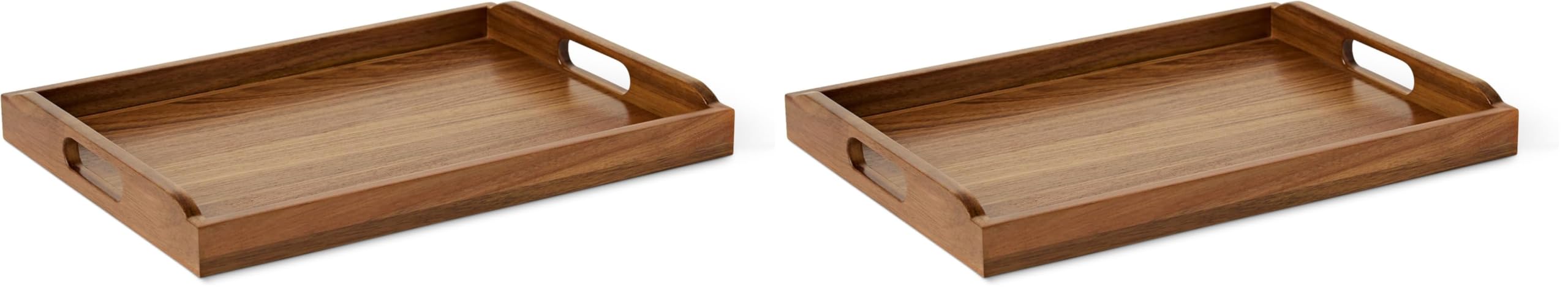 Amazon Basics Vassoio Portata Legno Acacia 43x30 cm con Manici