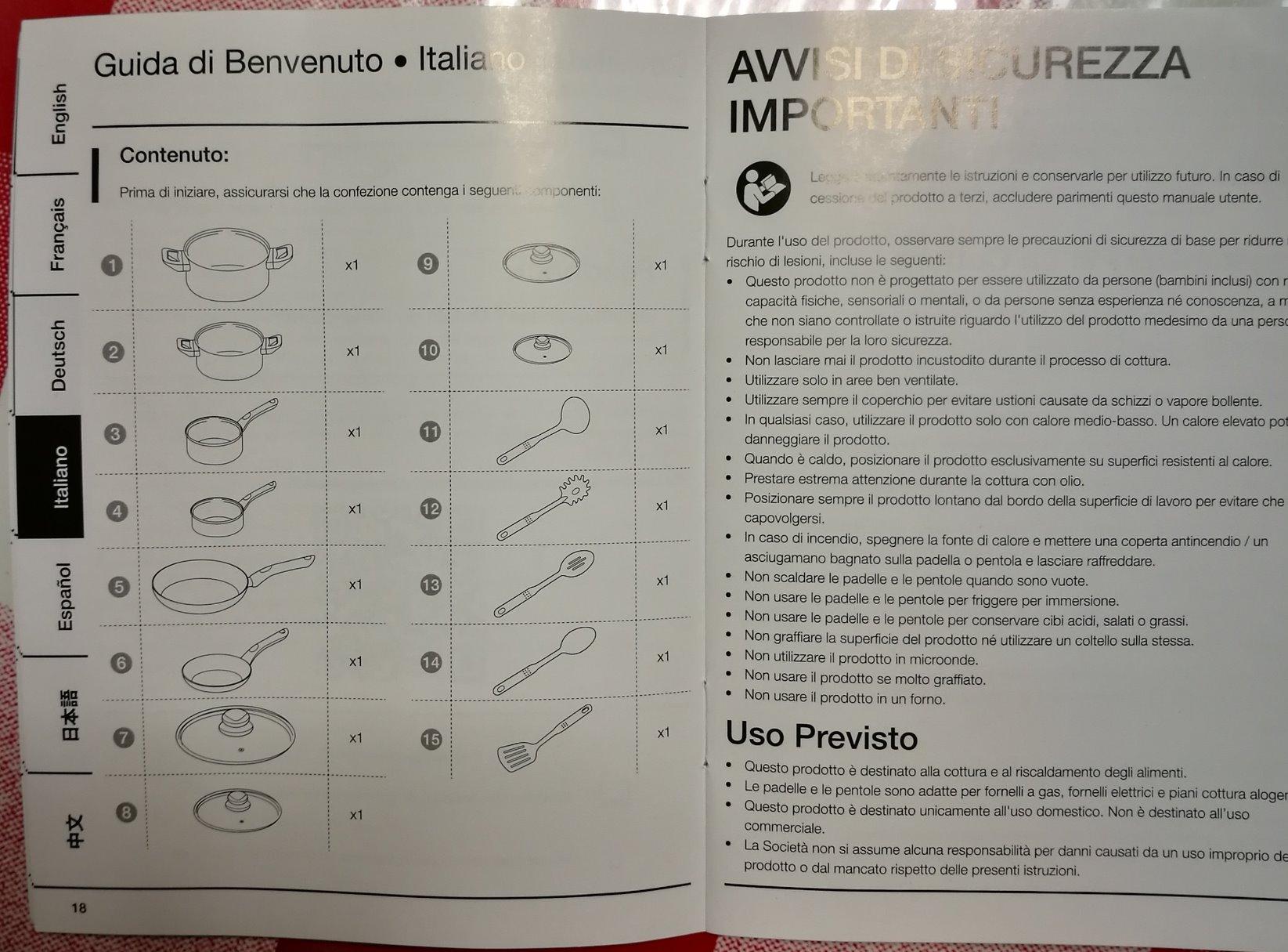 Amazon Basics Batteria Cucina 15 Pezzi Antiaderente Nero