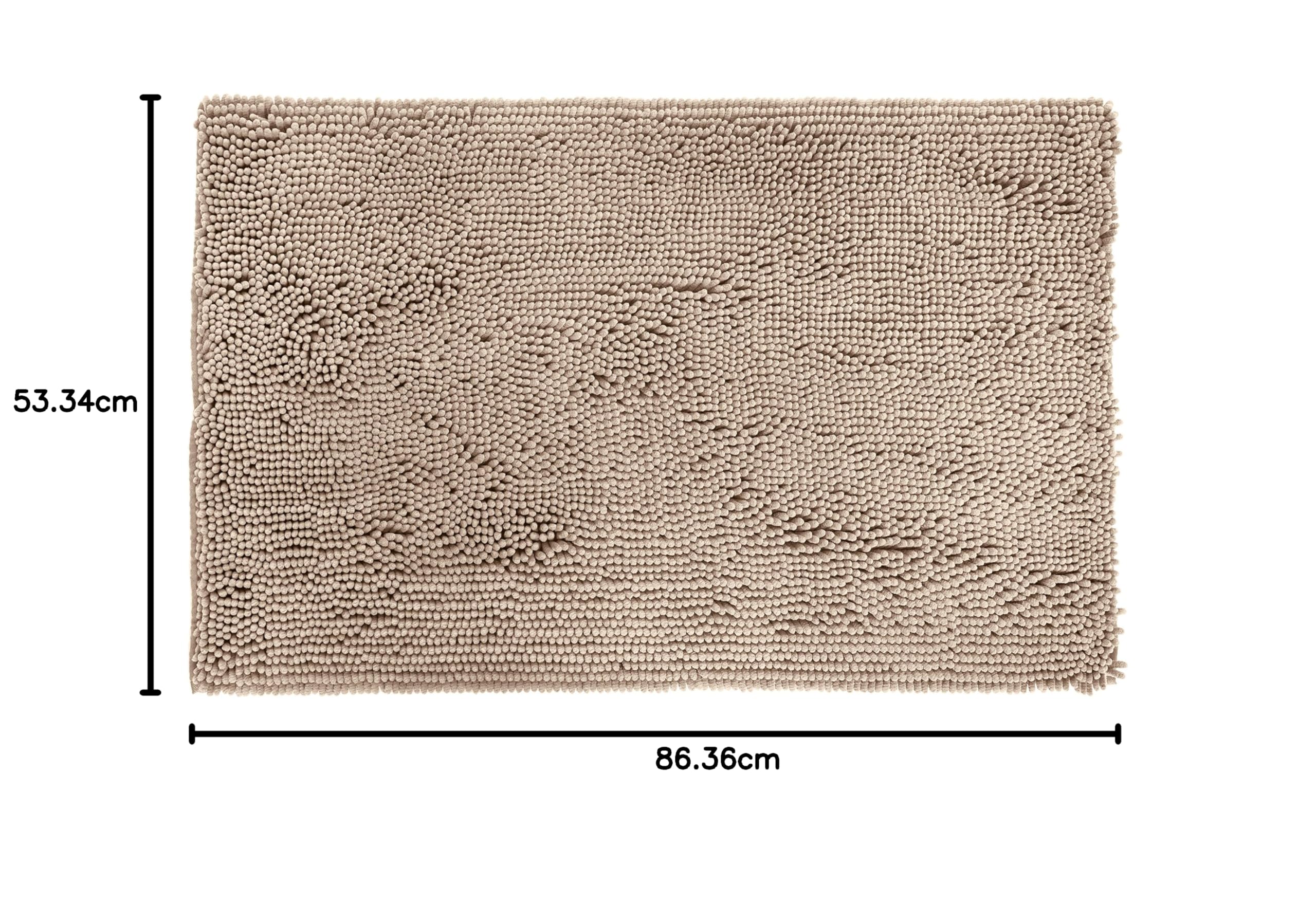 Amazon Basics Tappeto bagno microfibra pelo lungo beige 53x86