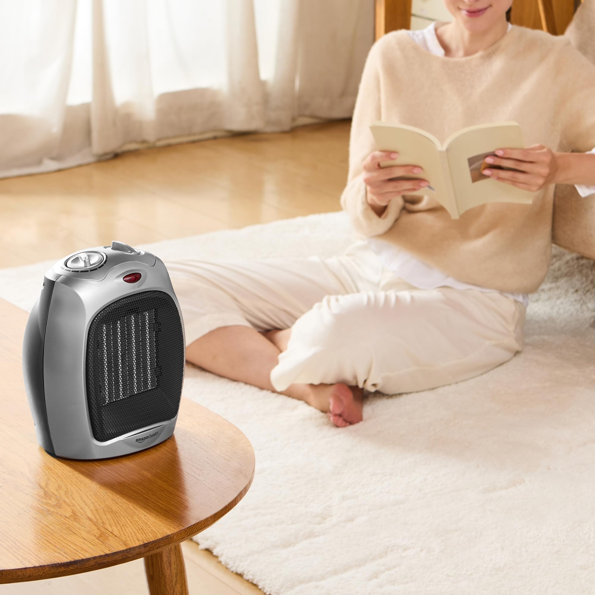 Amazon Basics Termoventilatore Ceramica 1800W Argento