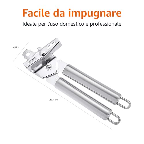 AmazonBasics 3 in 1 Apriscatole Manuale Acciaio Inox