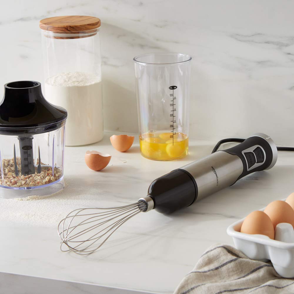 Amazon Basics Frullatore a Immersione 500W con Accessori