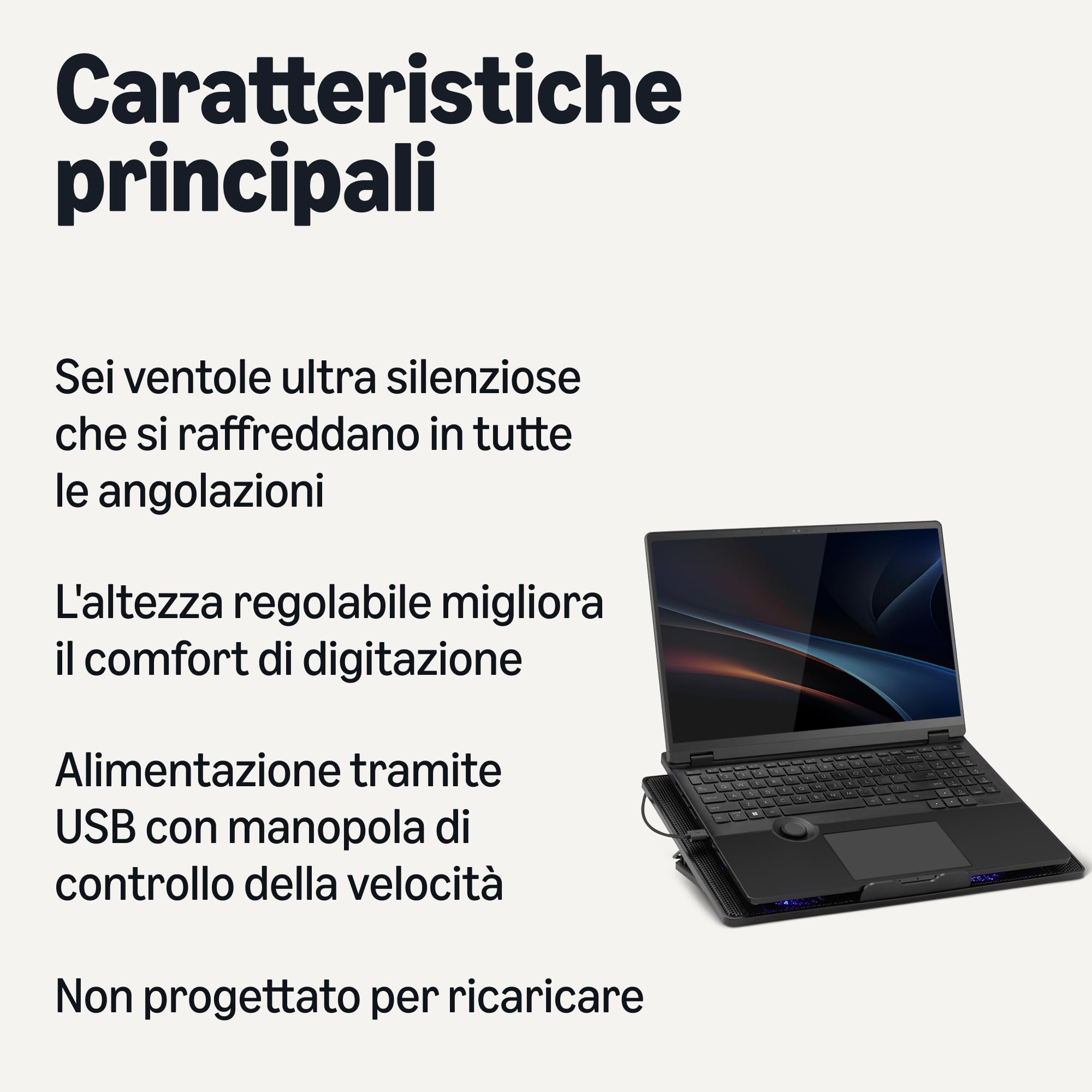 Amazon Basics Base Raffreddamento Laptop 17" 6 Ventole