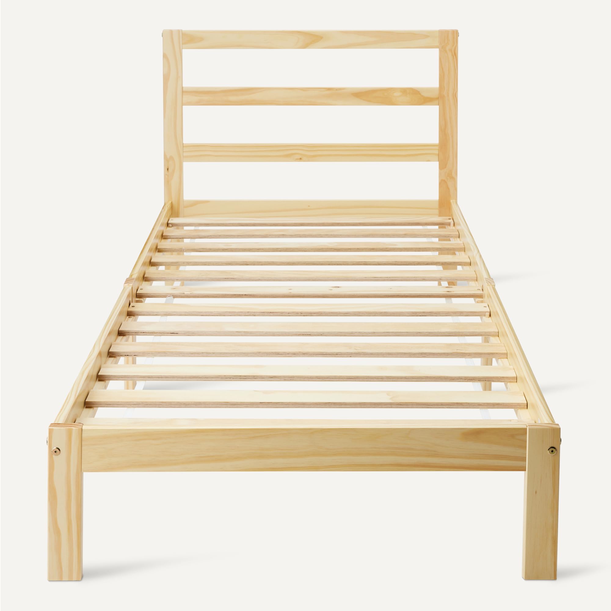 Amazon Basics letto singolo in pino 90x200 con testiera