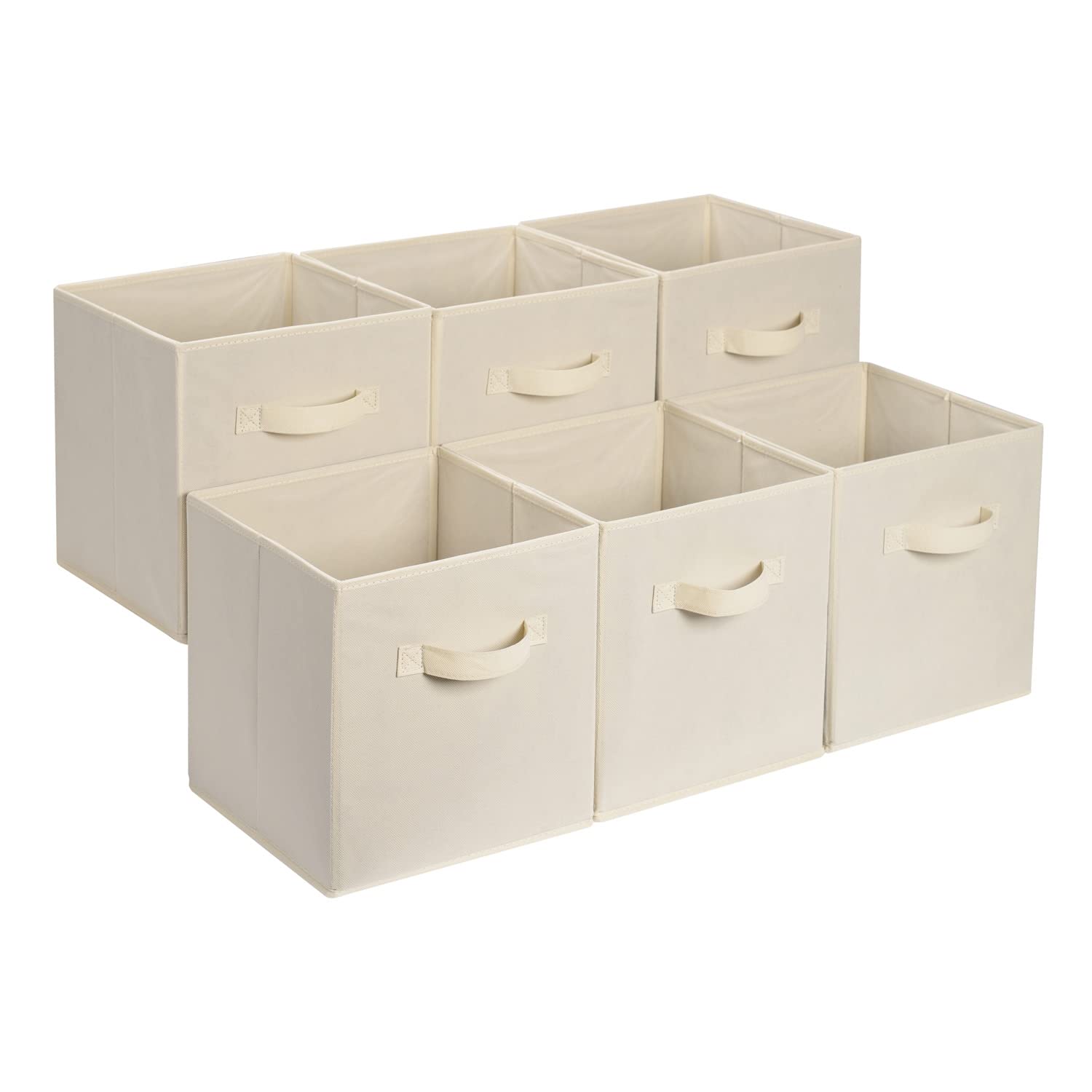 Amazon Basics Cubo Organizer Pieghevole Tessuto Grigio 27 cm 6 Pezzi