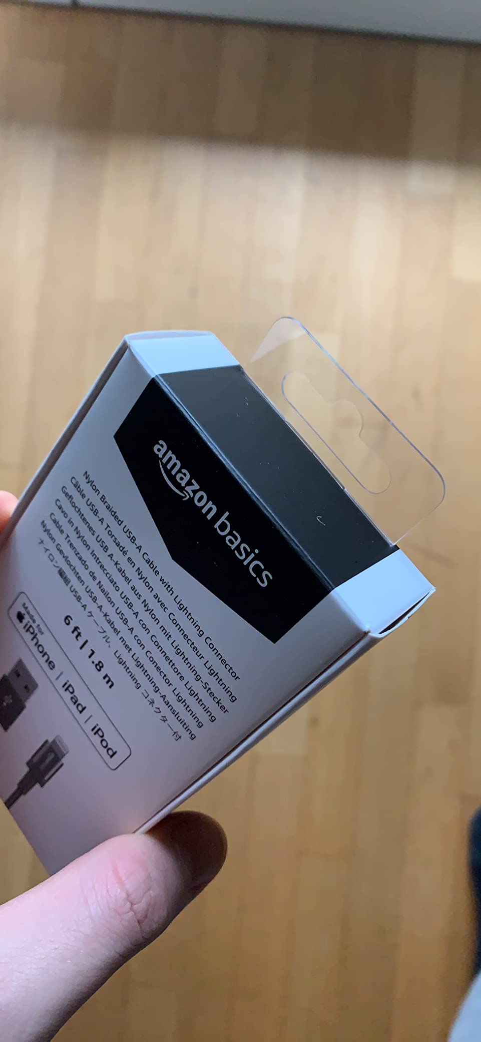 Amazon Basics Cavo Lightning USB-A 1,8 m Grigio Scuro Nylon