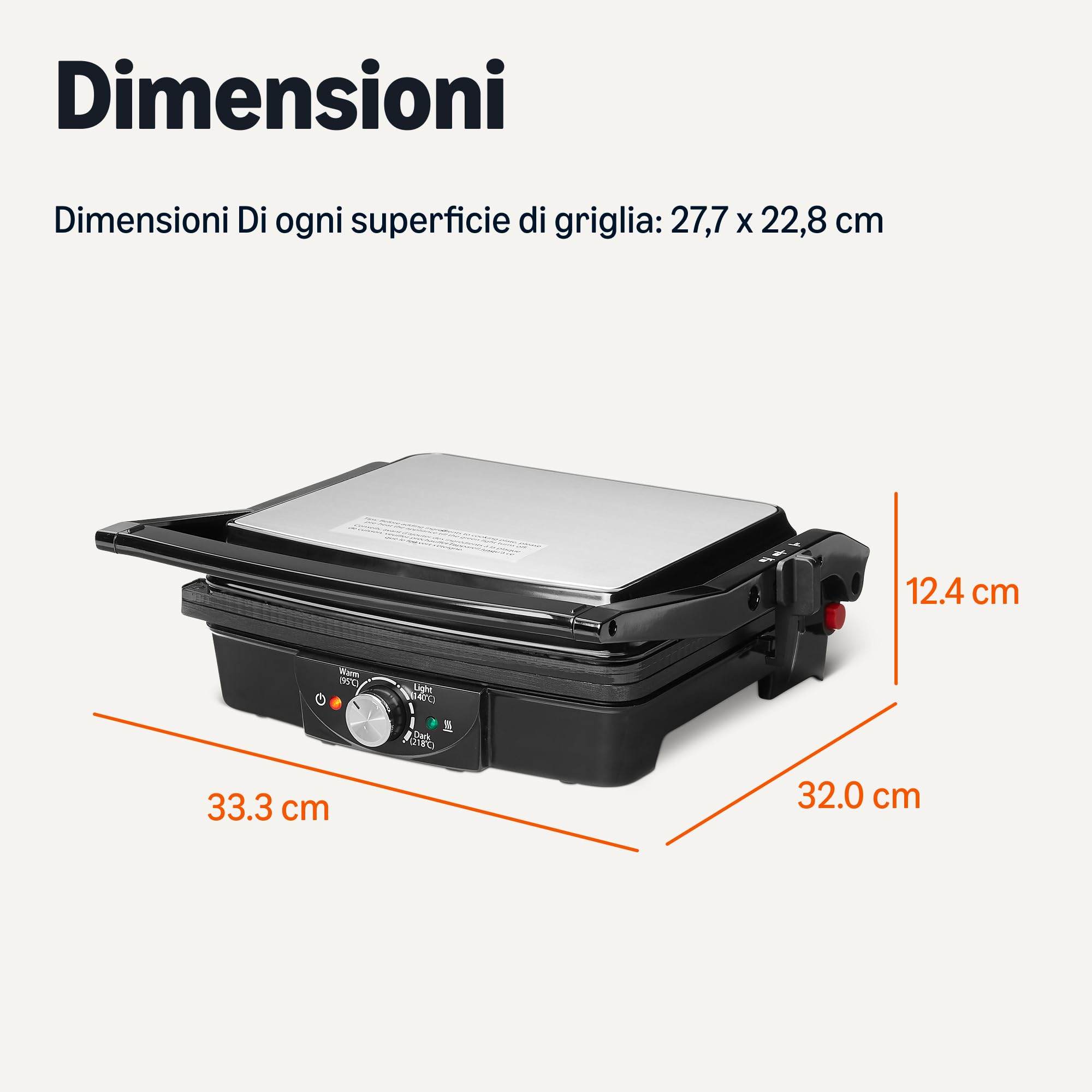Amazon Basics Griglia Elettrica Contatto 2000W Nera Piastre