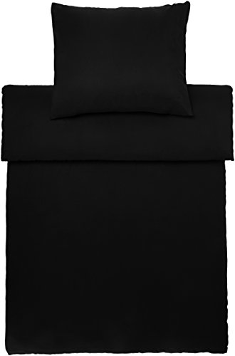 Amazon Basics Set Copripiumino Singolo Microfibra 140x200 Nero