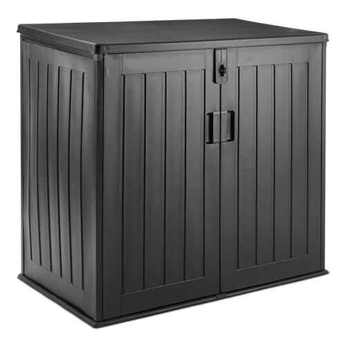 AmazonBasics Armadio da Esterno Nero 116x70,5x112,8 cm