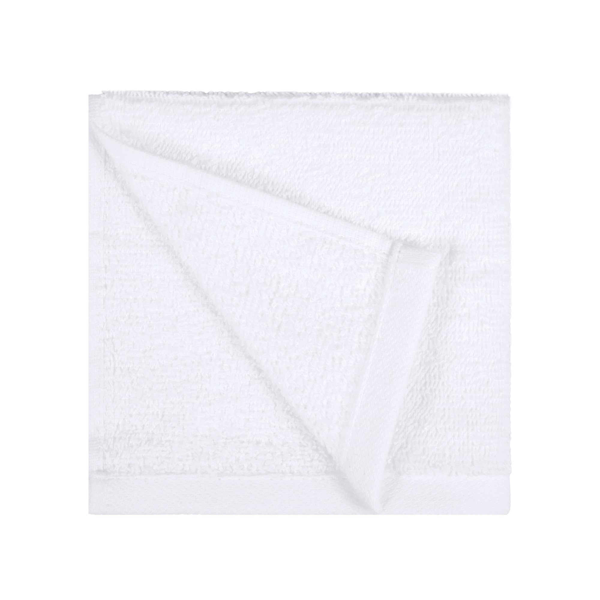 AmazonBasics asciugamani viso spugna cotone 30x30 bianchi 24 pezzi