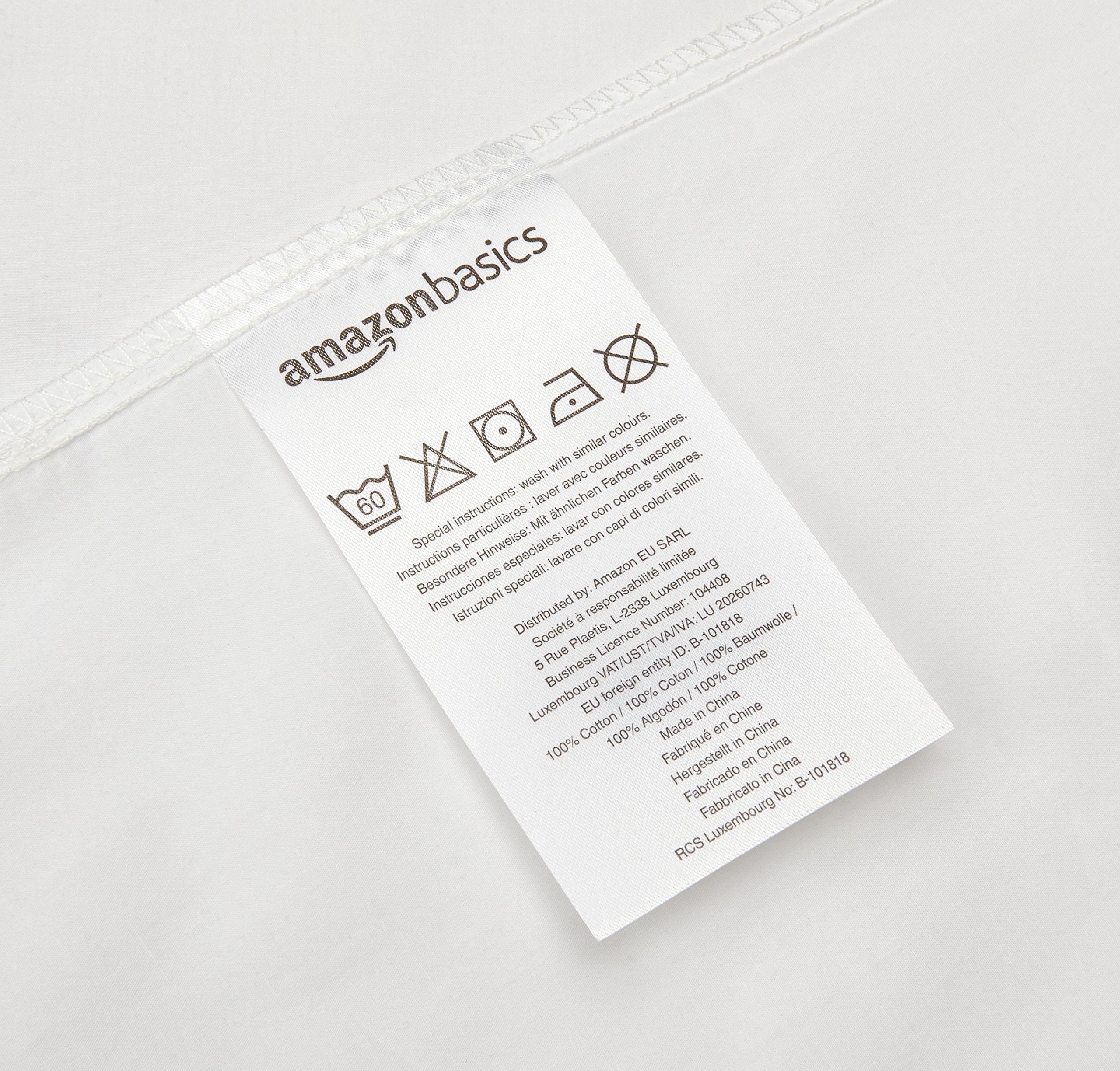 Amazon Basics Copricuscino Ipoallergenico 65x65 cm 2 Pezzi Cotone