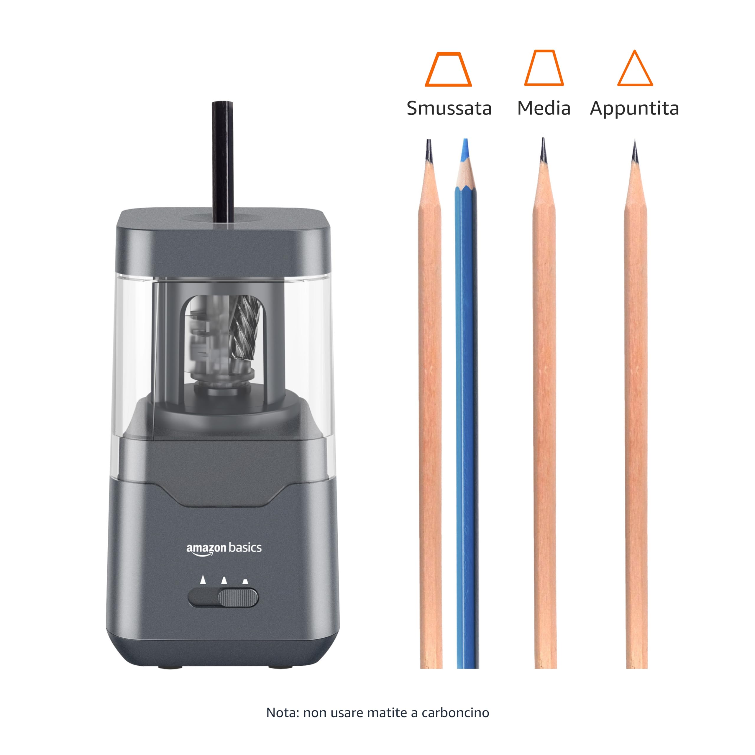 Amazon Basics Temperamatite Elettrico Nero Batteria USB
