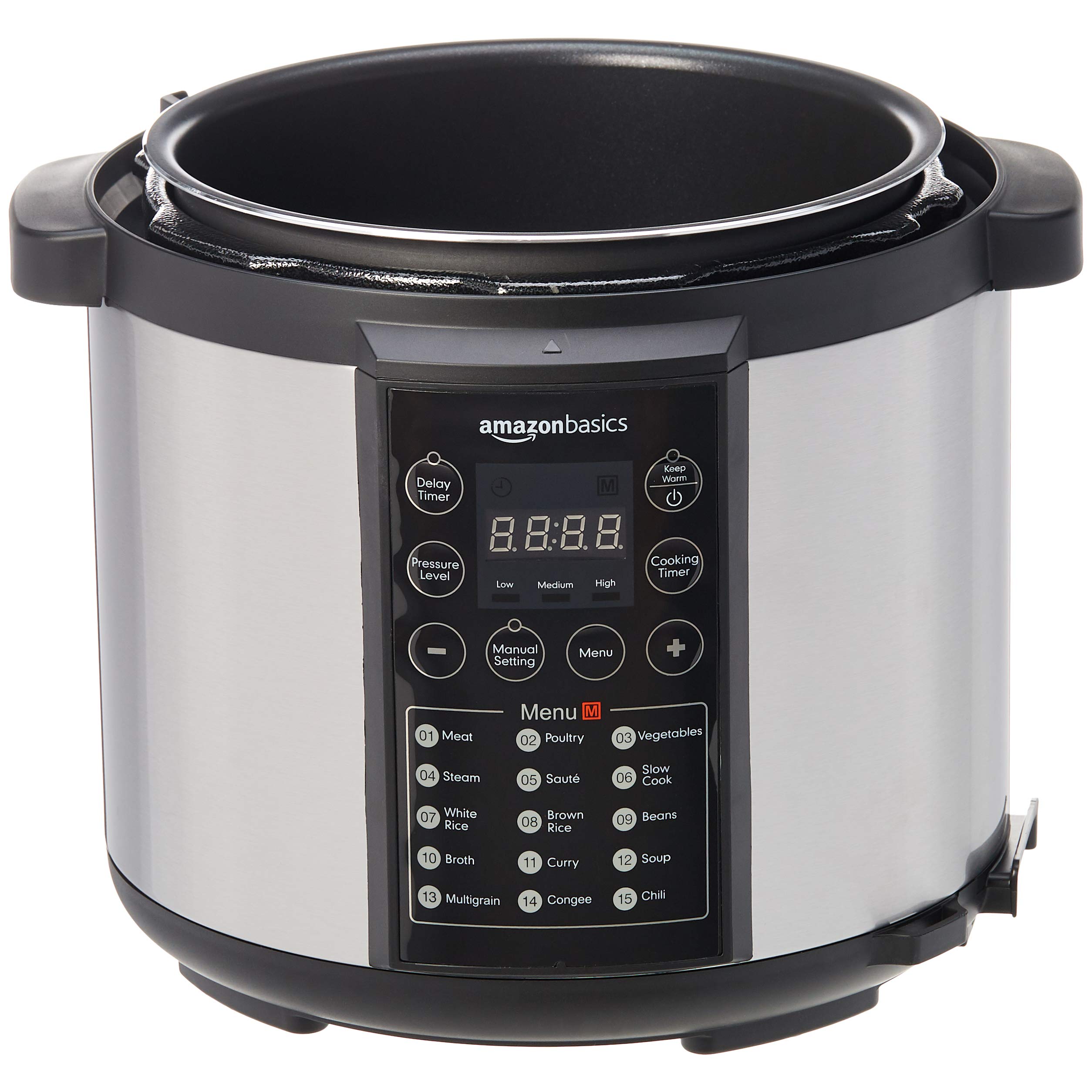 Amazon Basics Pentola Pressione Elettrica 5,5 L 1000 W Inox