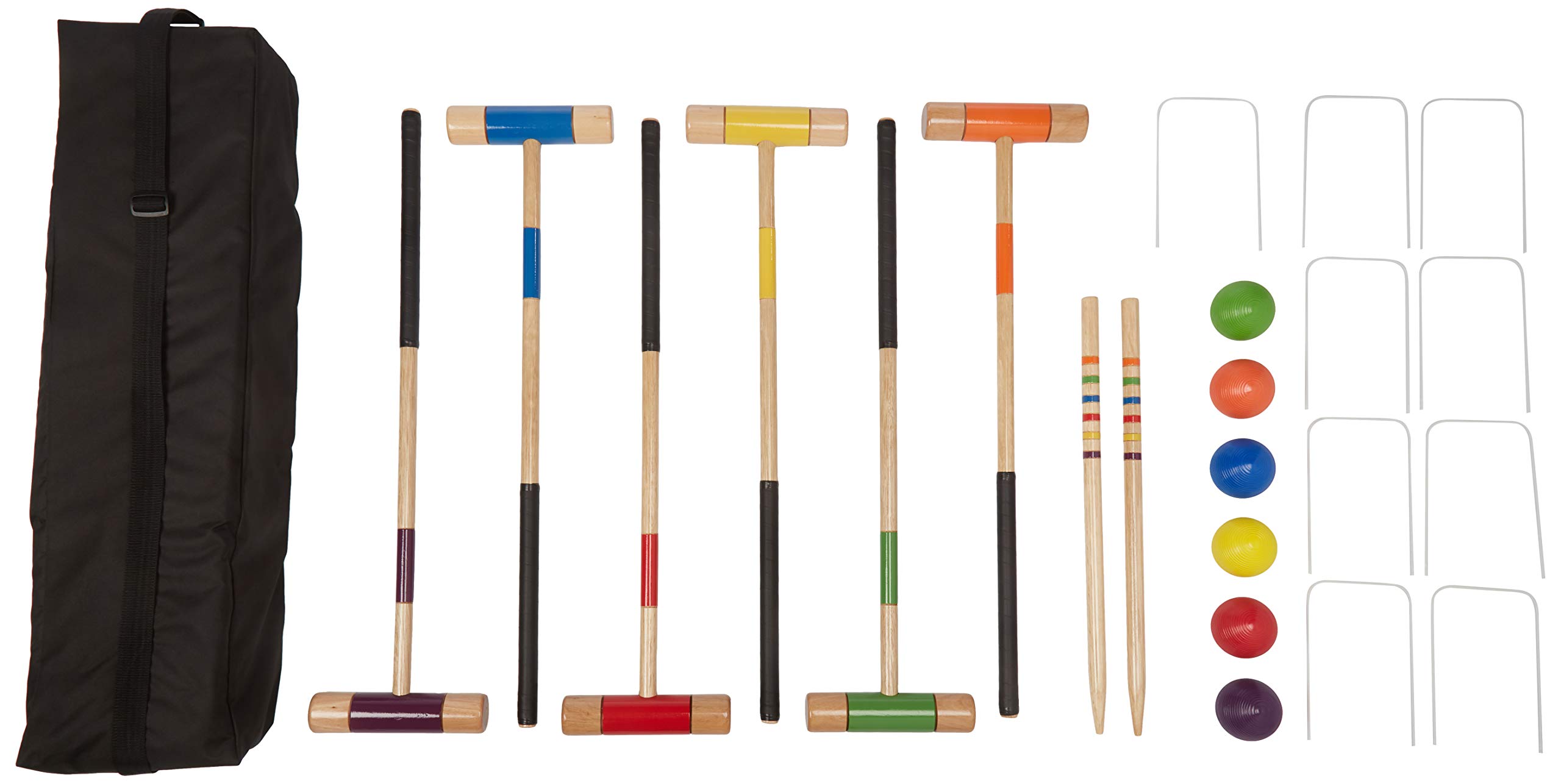 Amazon Basics set croquet 6 giocatori legno con borsa