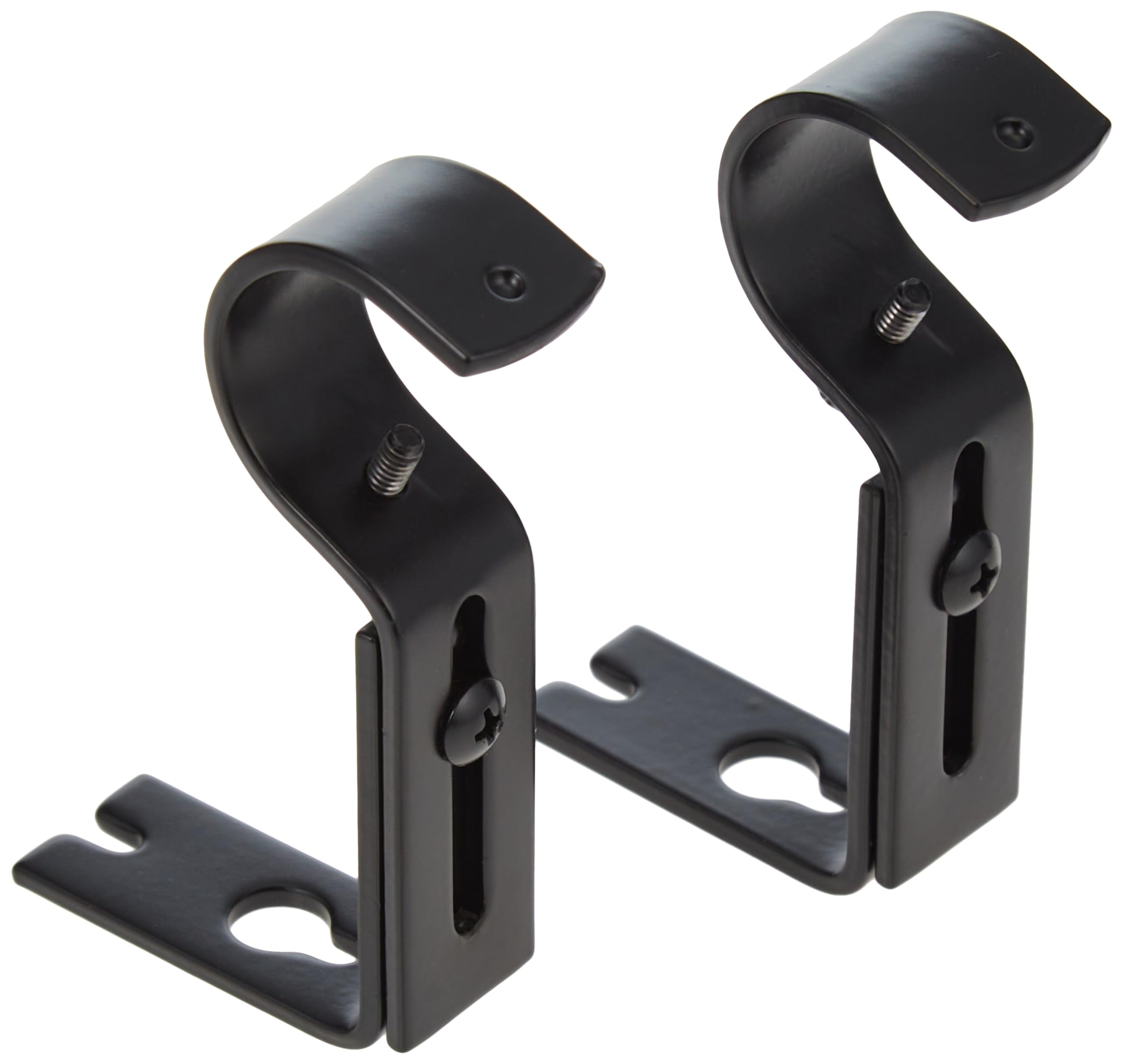Amazon Basics Supporti Bastone Tenda Regolabili Set da 2 Neri Acciaio