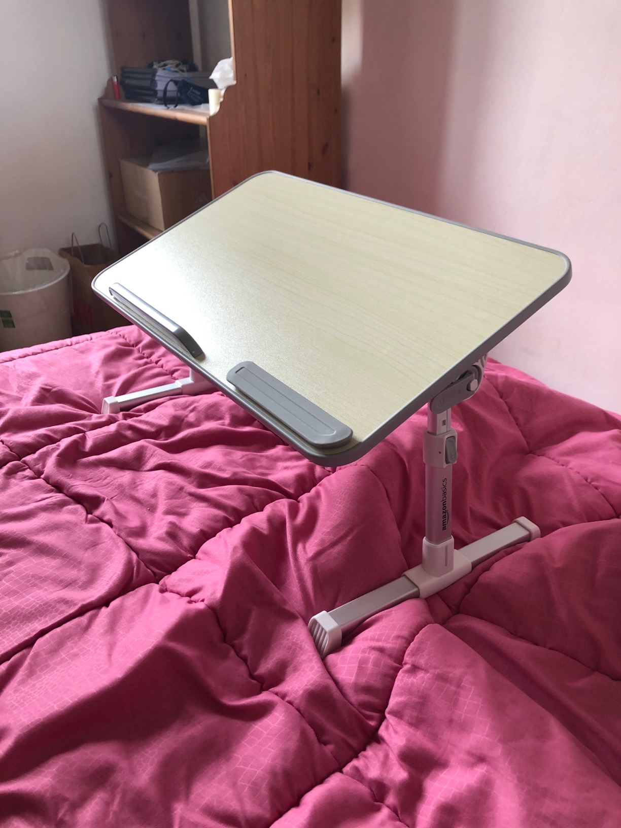 Amazon Basics tavolo laptop regolabile medio color acero portatile