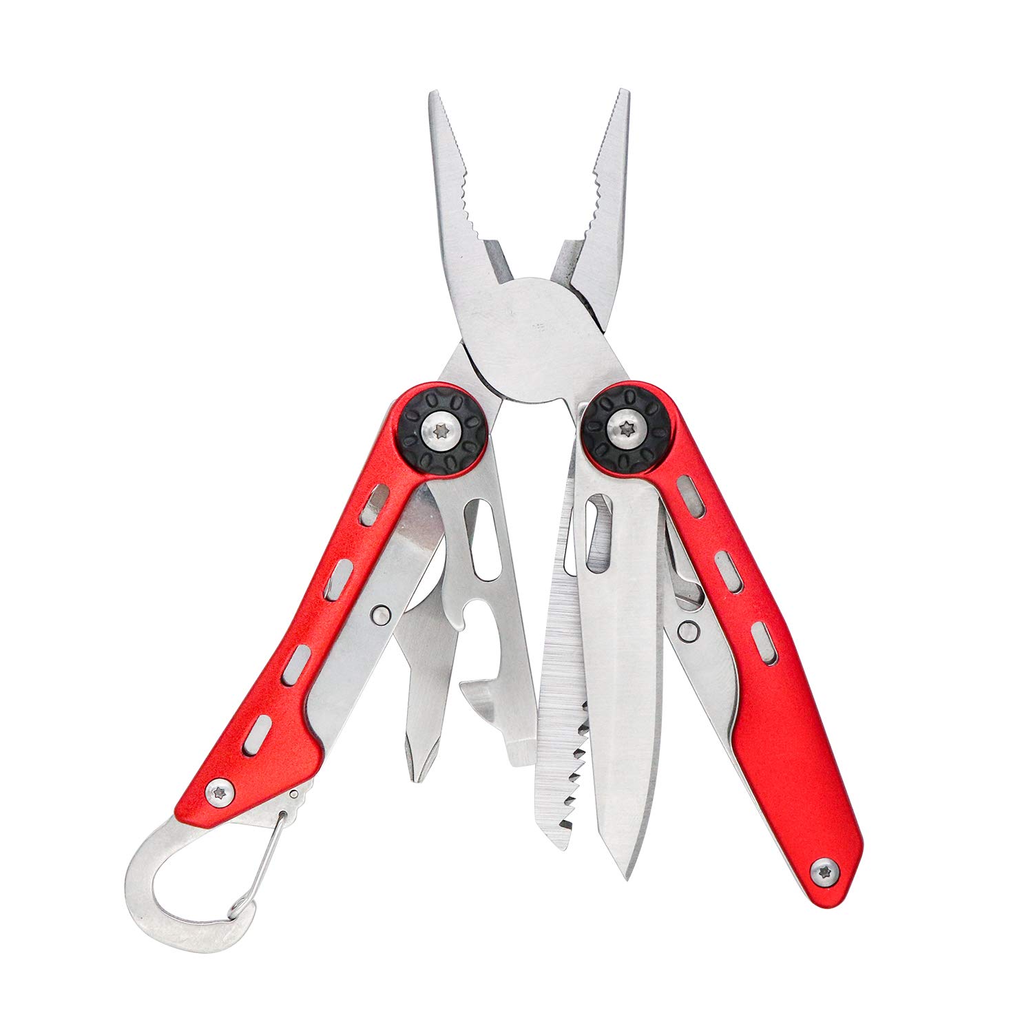AmazonBasics 15 in 1 Coltello Multiuso Nero Acciaio Inox