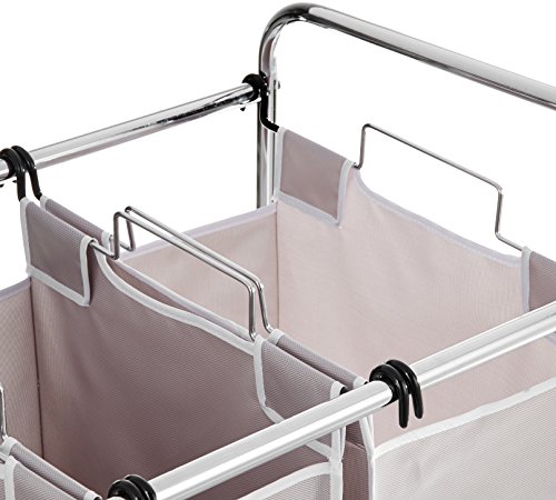 AmazonBasics carrello portabiancheria 3 sacchi 135L grigio
