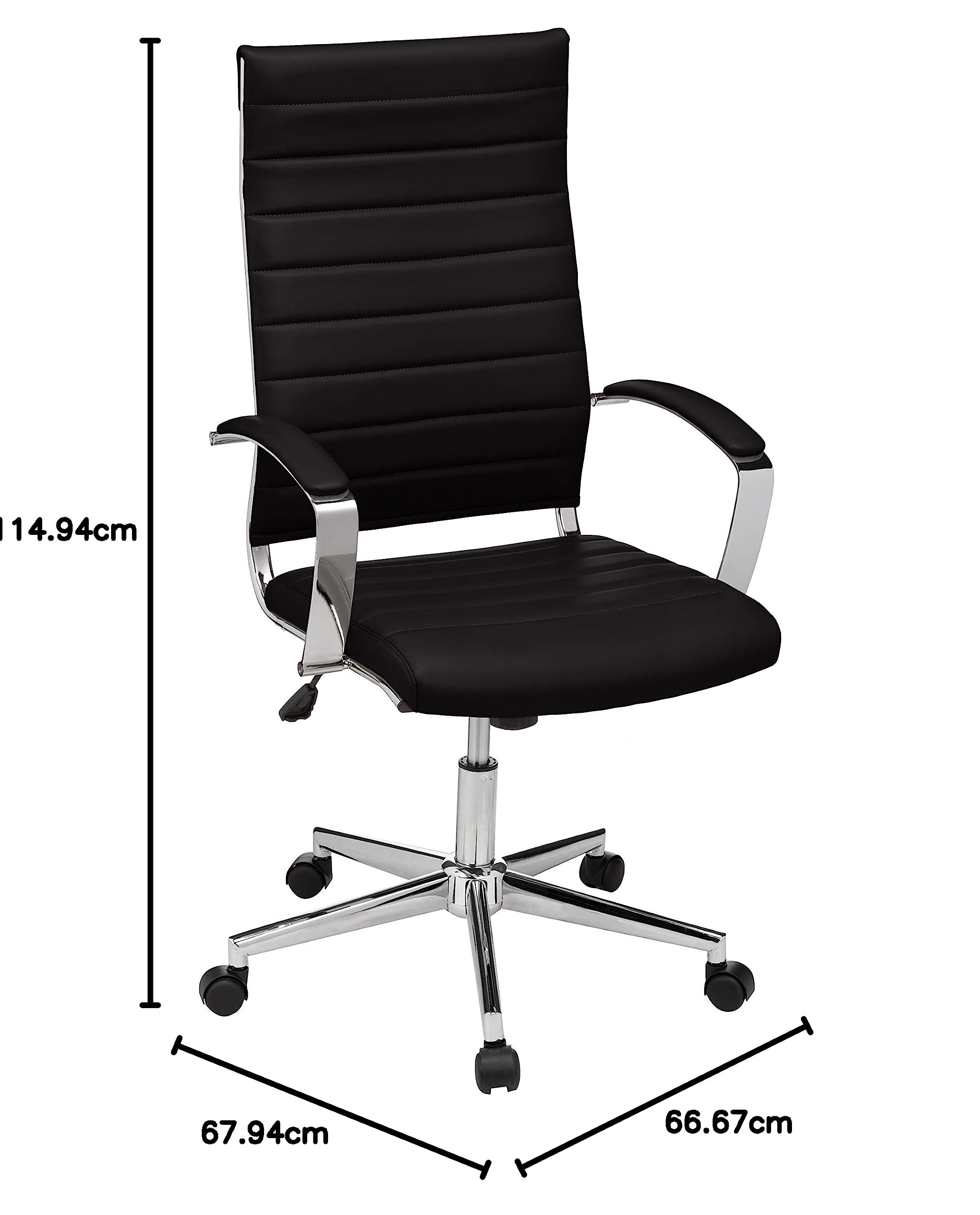 AmazonBasics Sedia ufficio schienale alto rotelle nero 150 kg