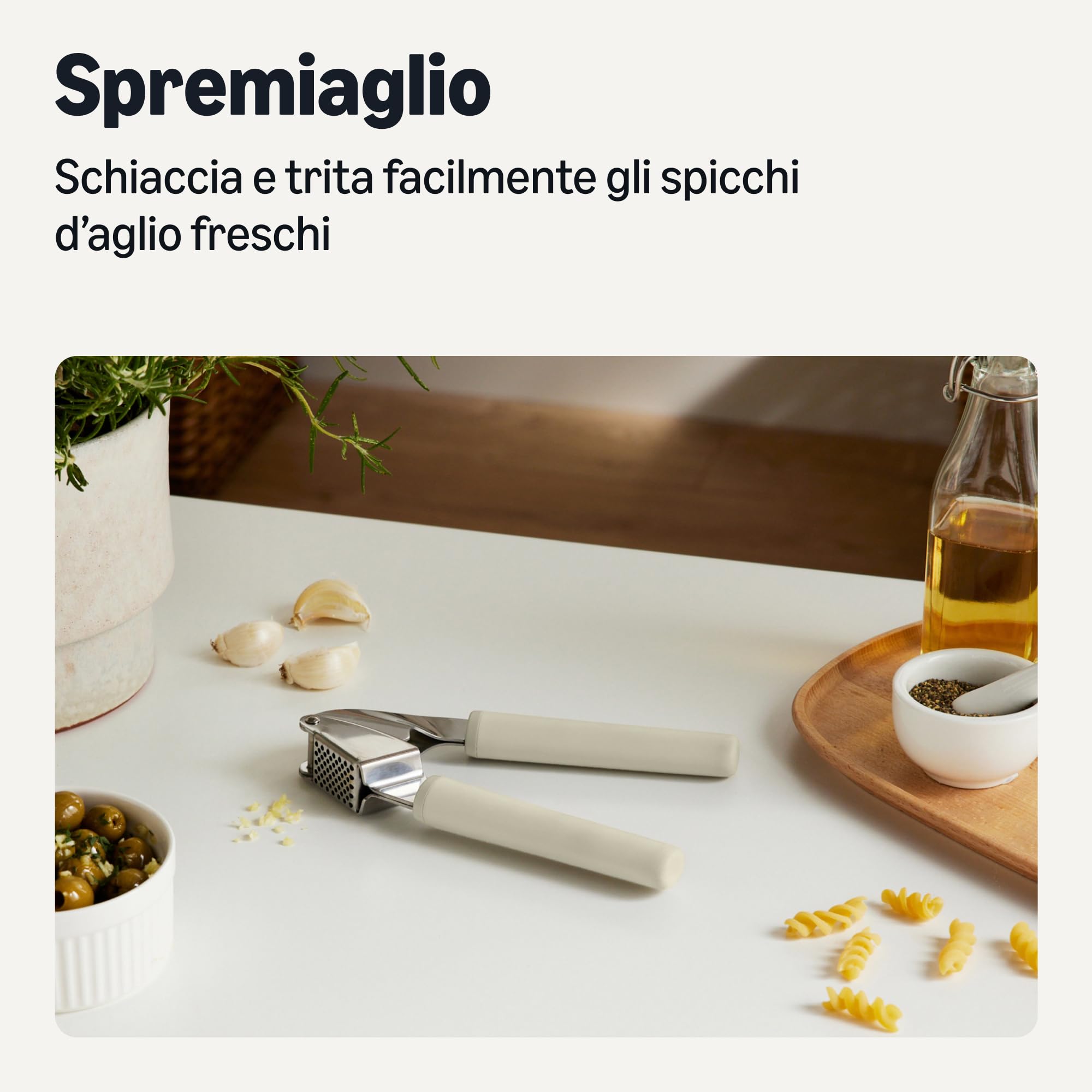 Amazon Basics spremiaglio acciaio grigio impugnatura morbida