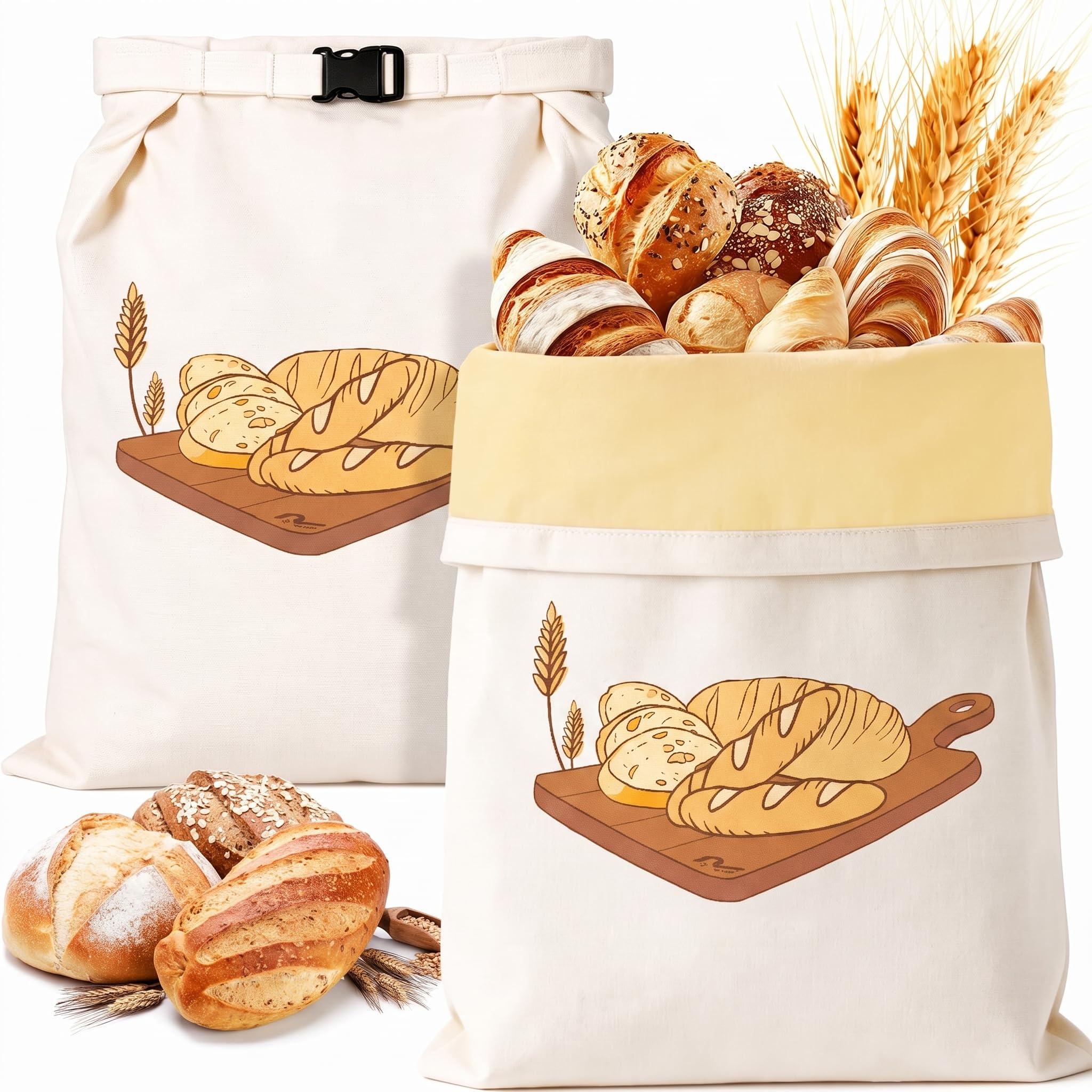 RealPlus Sacchetti Pane Cera Api 43x33 cm 2 Pezzi