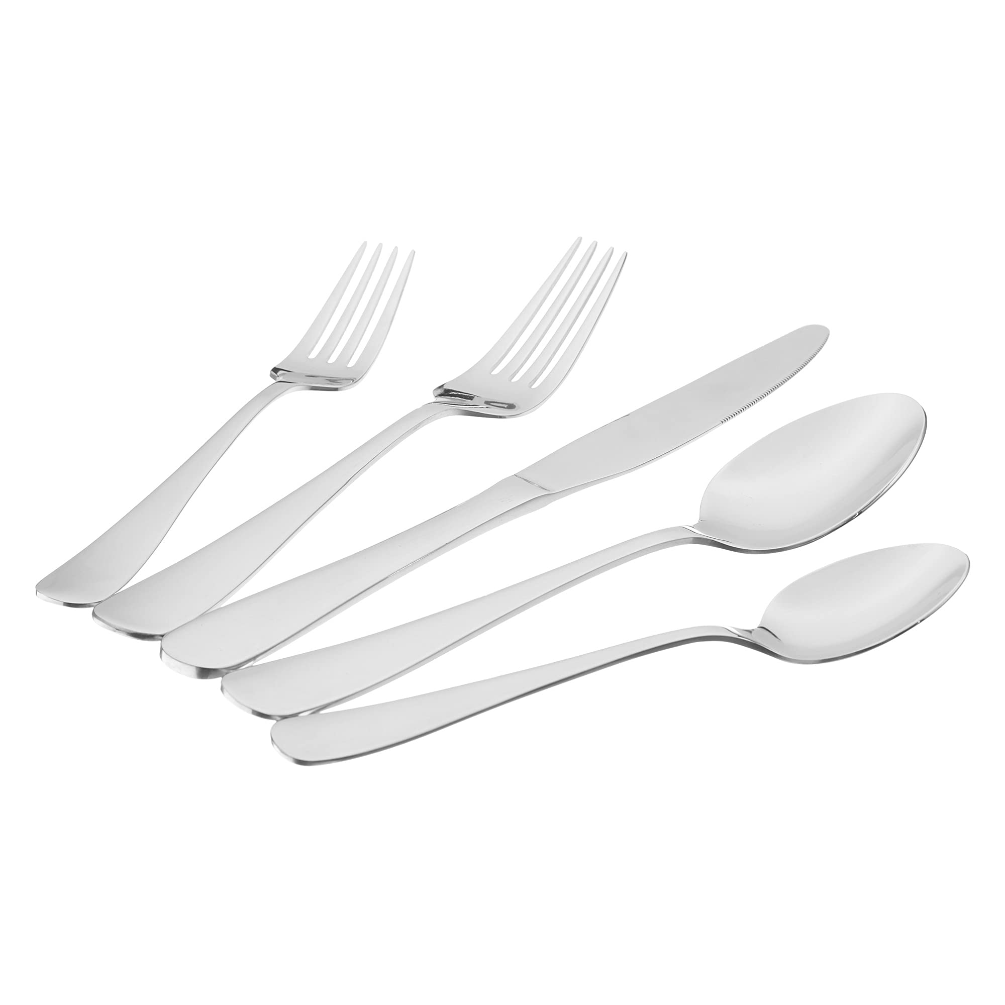 AmazonBasics set posate acciaio inox 20 pezzi 4 persone