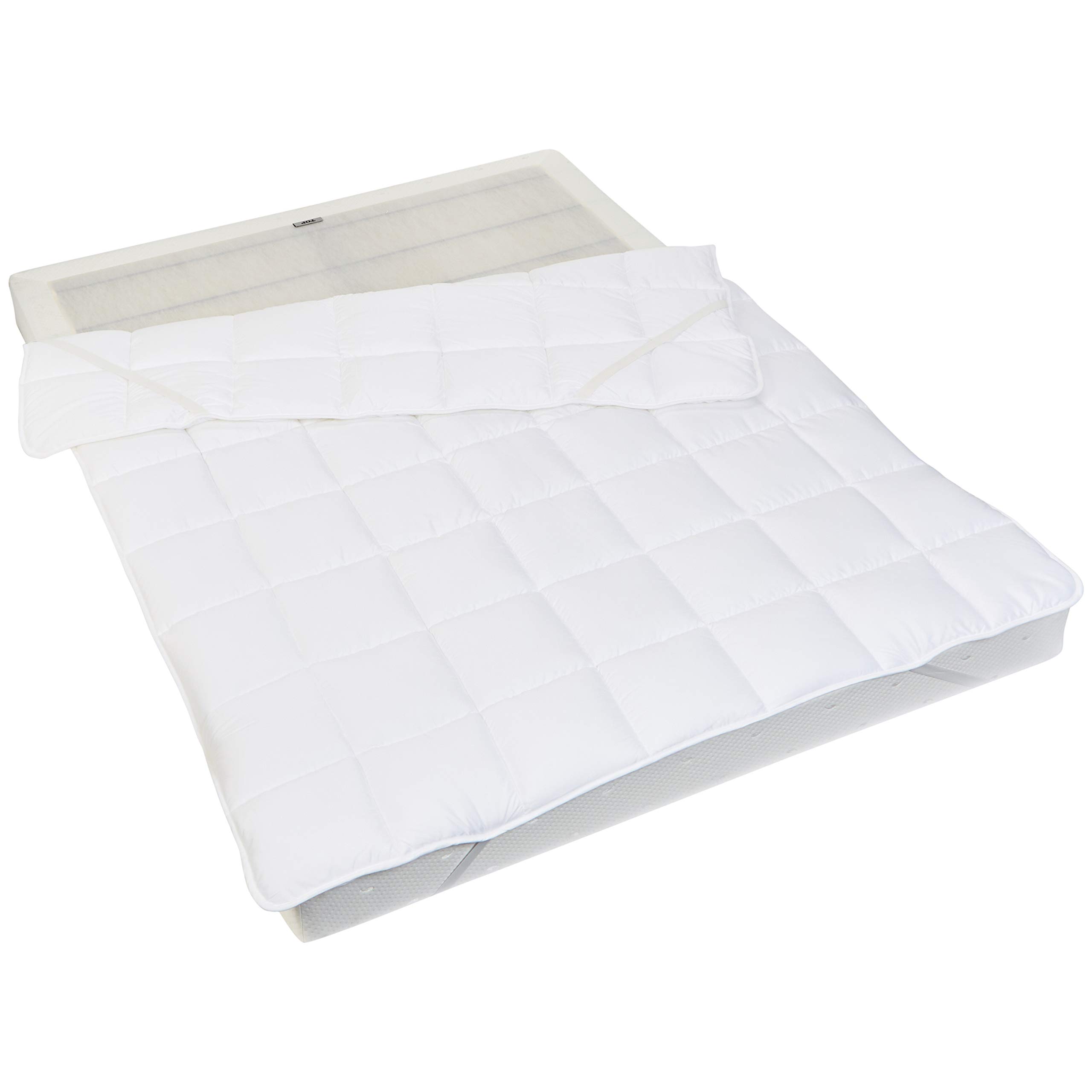 AmazonBasics Coprimaterasso 160x200 Bianco Trapuntato Morbido