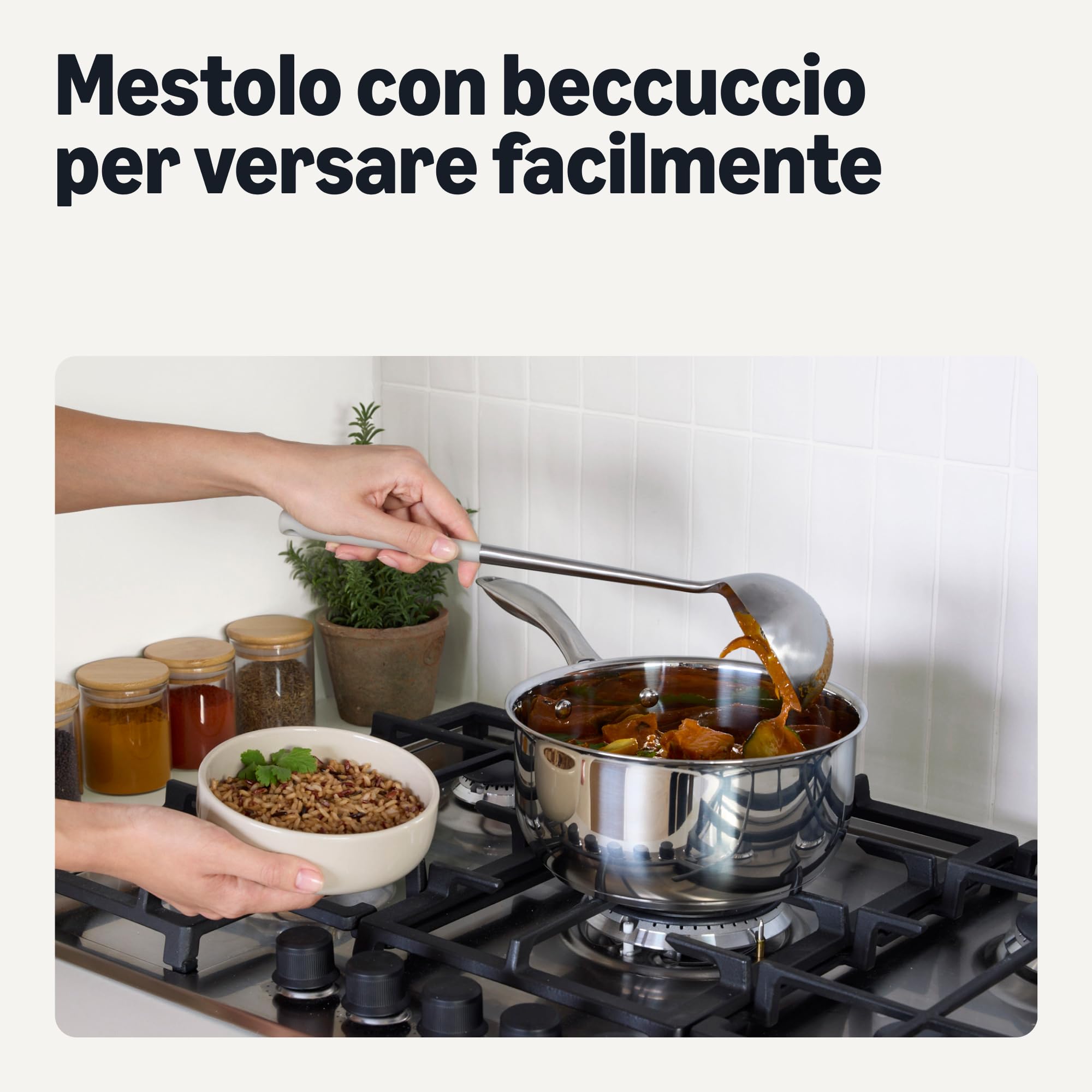 Amazon Basics Set Utensili Cucina Acciaio 4 Pezzi