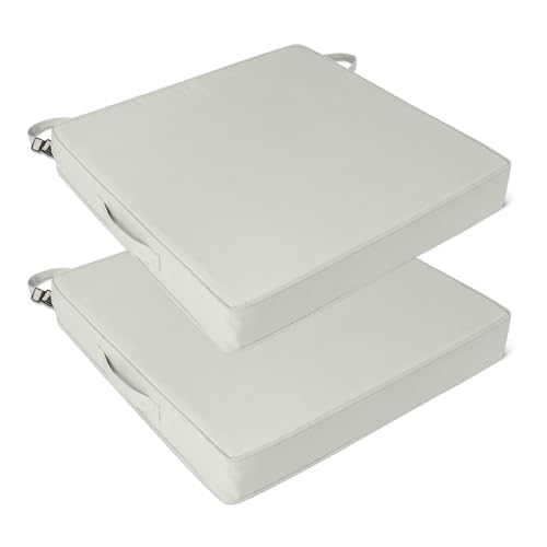 Amazon Basics Cuscino Sedia Giardino 55,9x55,9 Beige 2 Pezzi