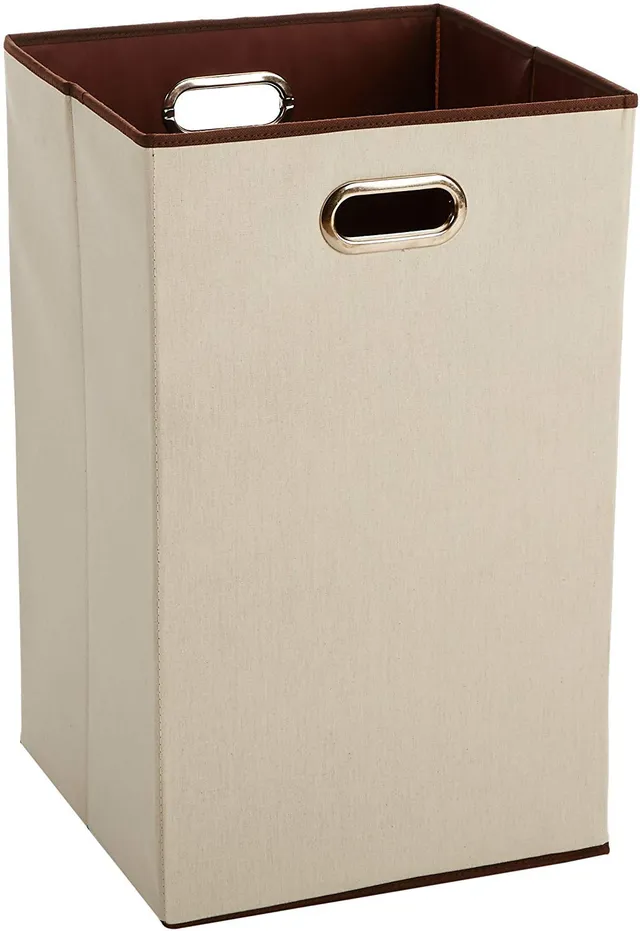 Amazon Basics Cesto Portabiancheria Pieghevole Beige